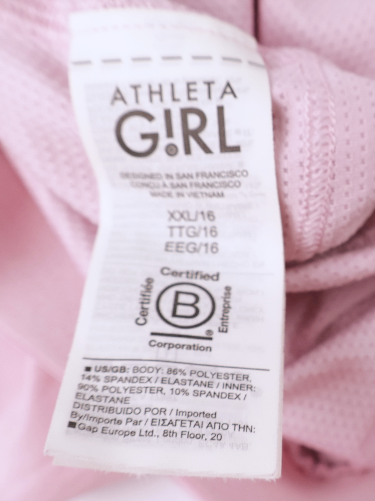 Athleta Girl Pleated Skort – Light Pink | Built-In Shorts | Size XXL / 16