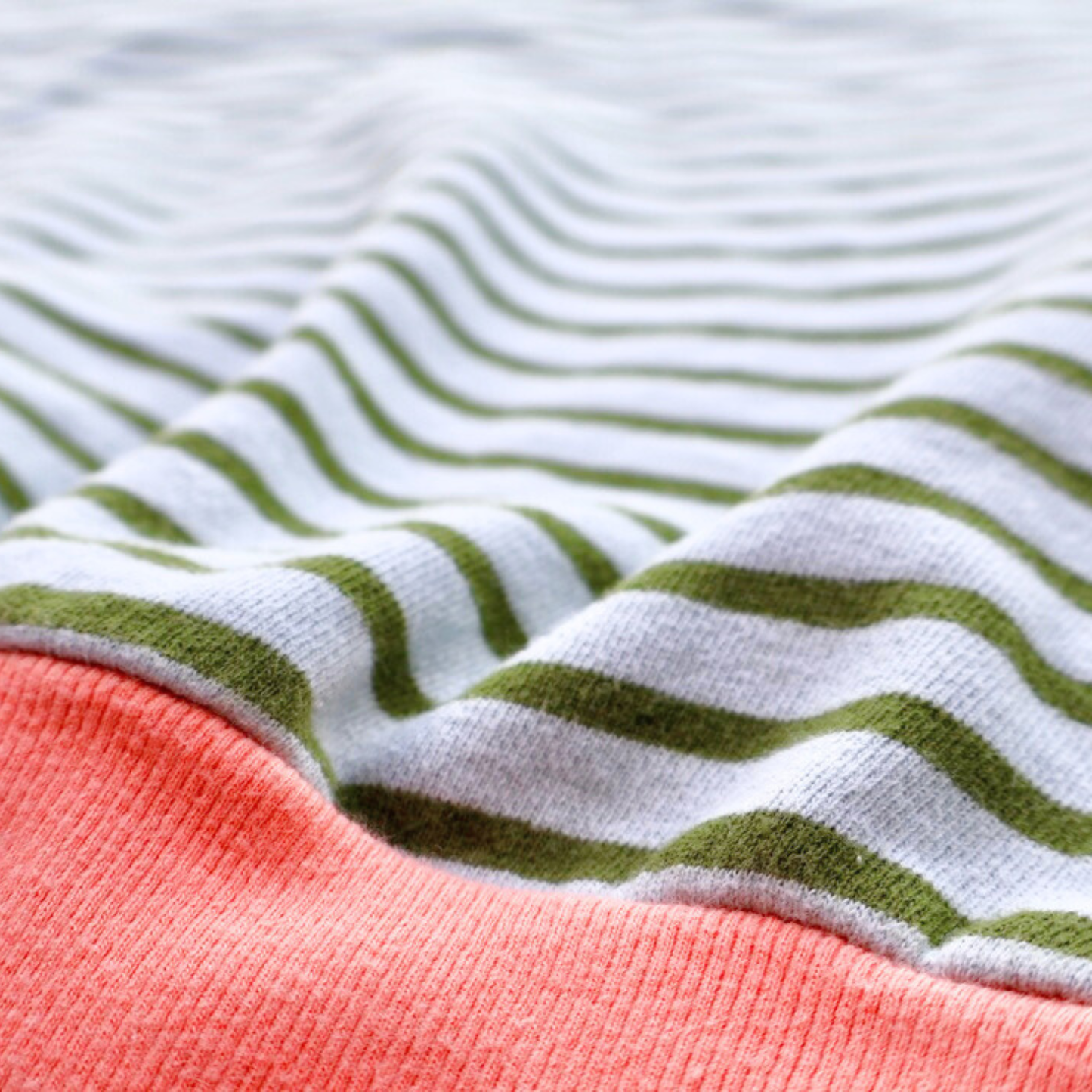 Pilcro Striped Pullover – Green Stripe with Coral Trim | Anthropologie | Size Small | Statement Spring Staple