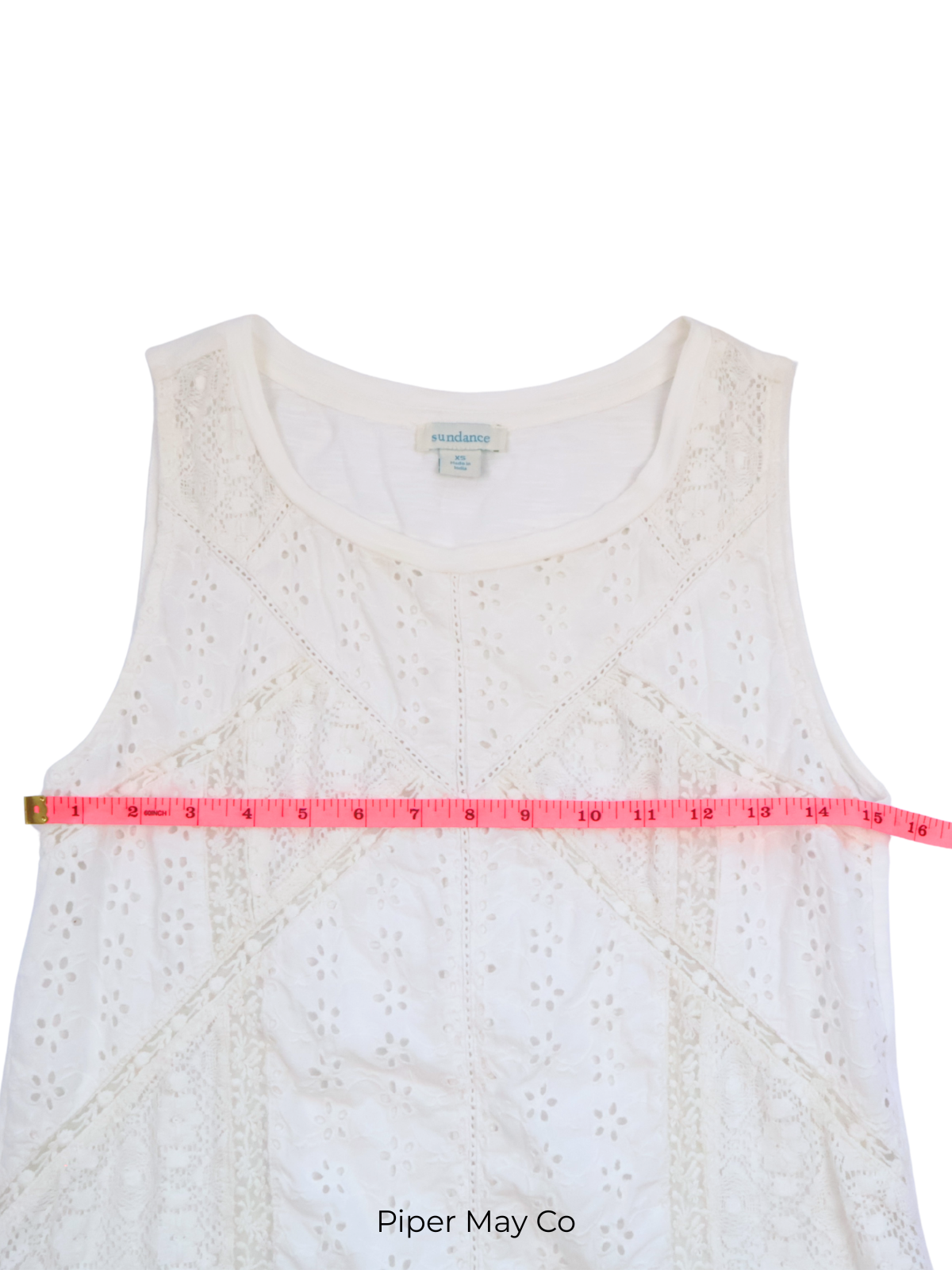 Sundance Lace Tank Top – Soft White Boho Essential | Size XS