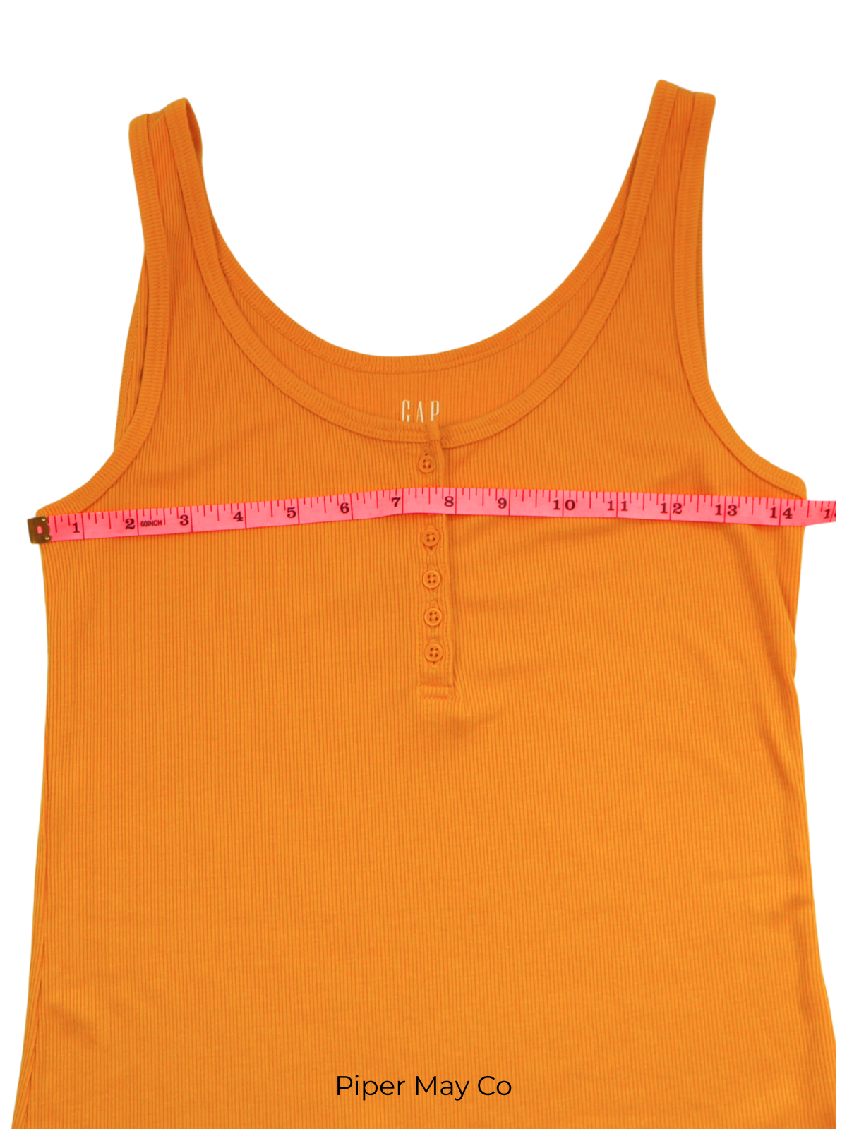 GAP Ribbed Henley Tank – Mustard Yellow Essential | Size Medium