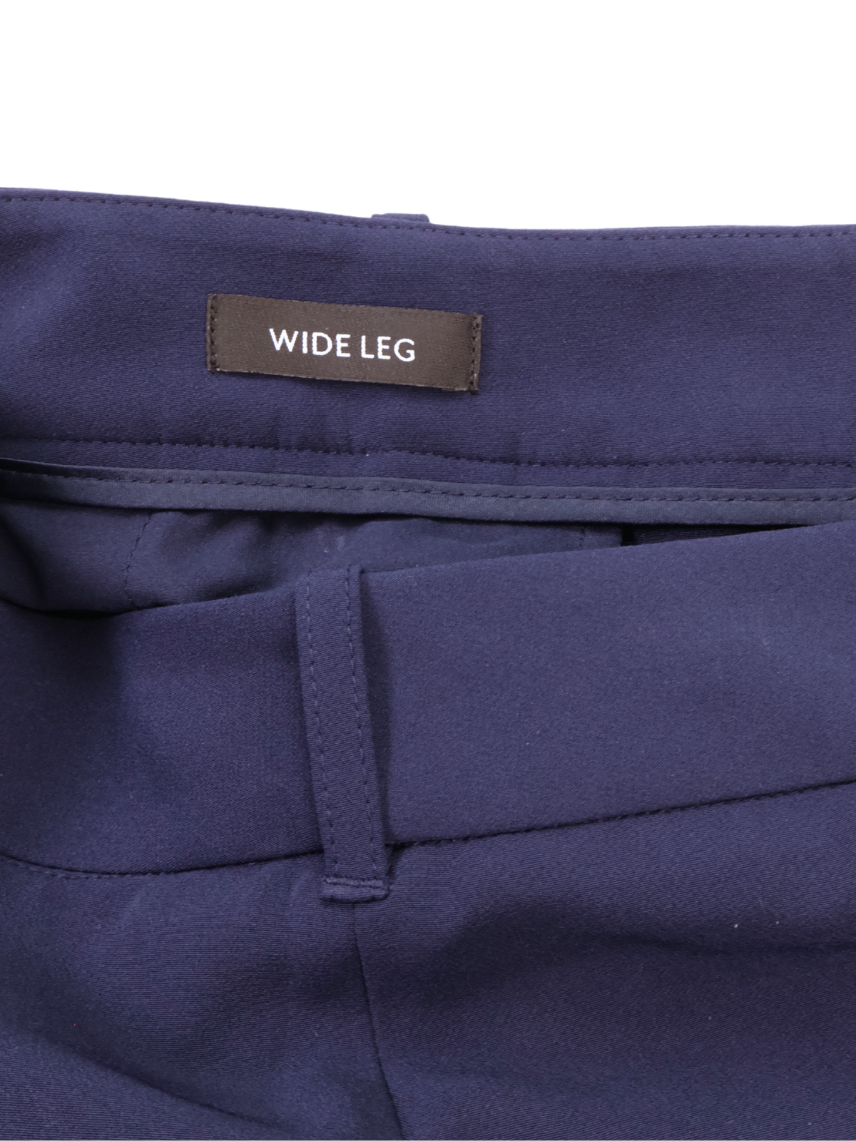 White House Black Market High-Rise Navy Trousers – Tailored Wide Leg (Size 2)
