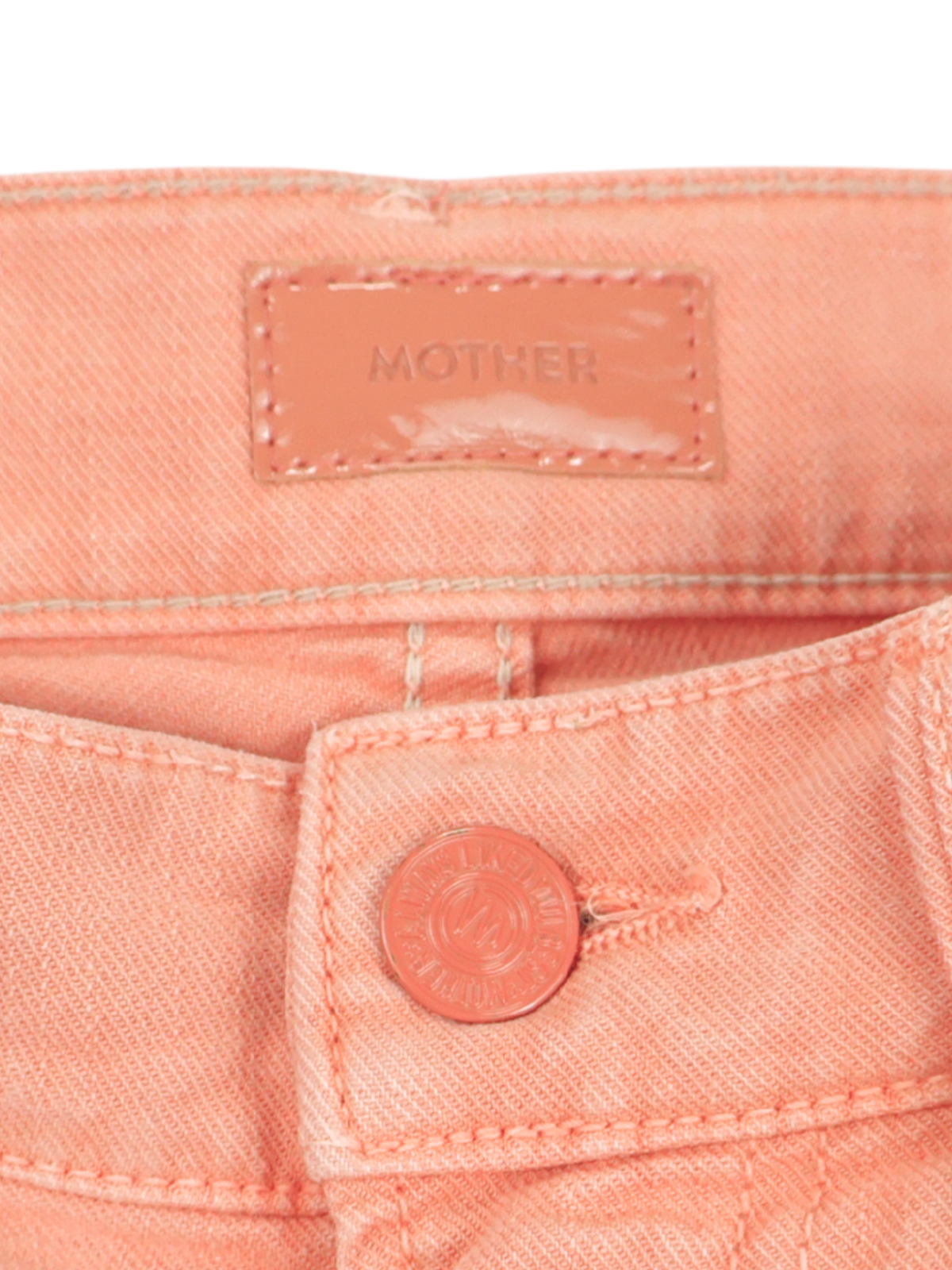 MOTHER The Insider Ankle Fray Chalk It Up Peach Jeans Size 25