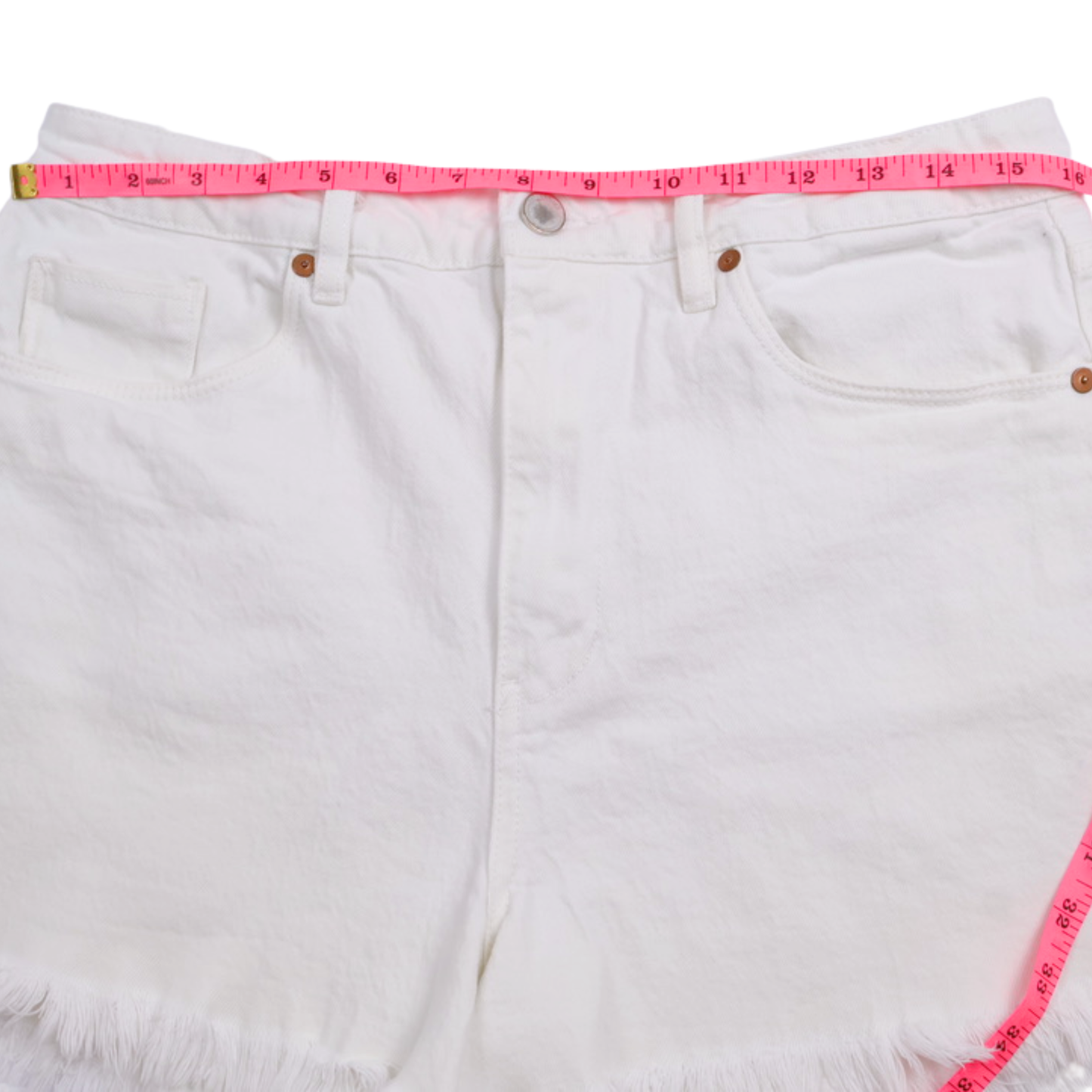 BLANKNYC The Reeve High-Rise Ribcage Shorts | White Frayed Hem | Size 10