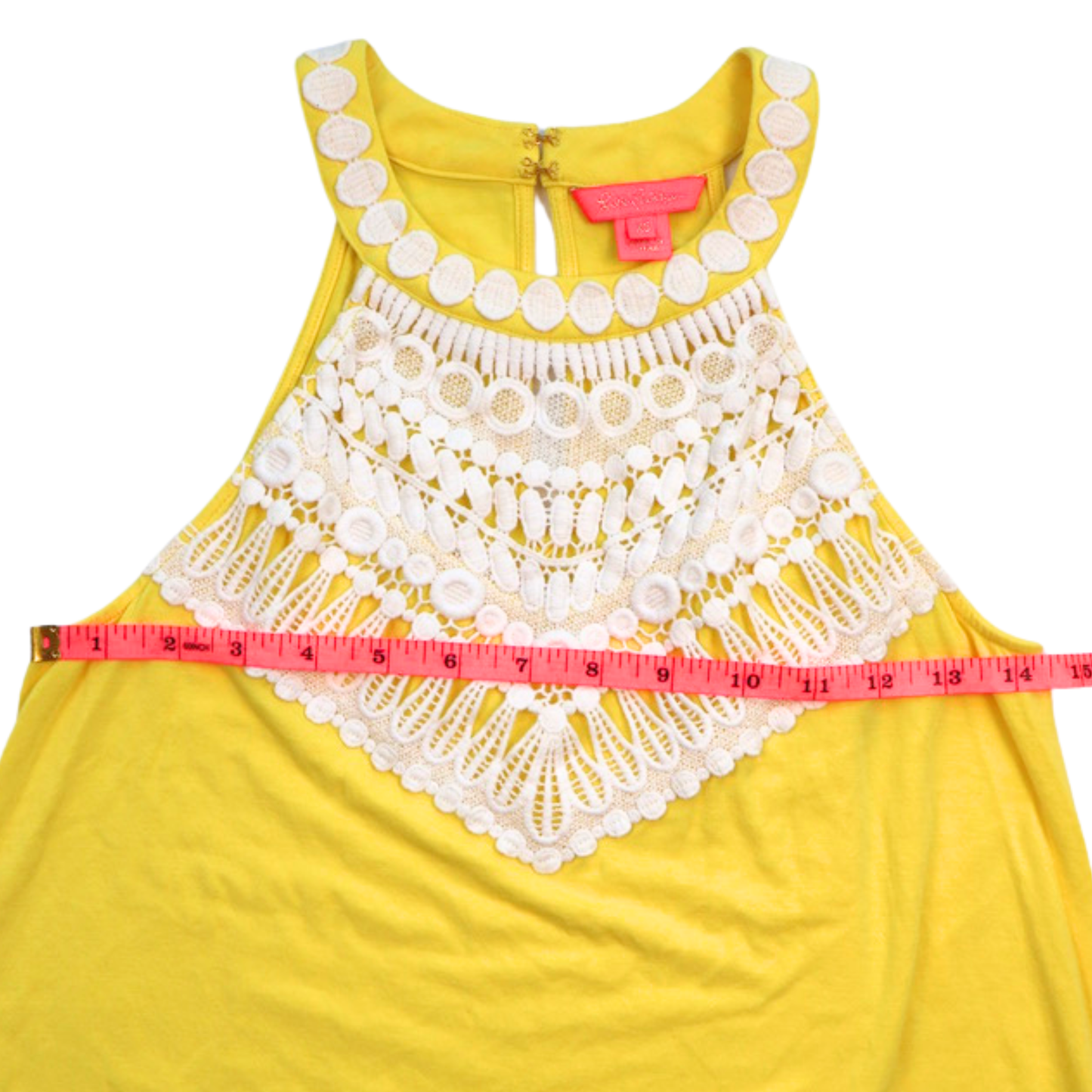 Lilly Pulitzer Lace Detail Tank – Yellow Statement Top | Size XS