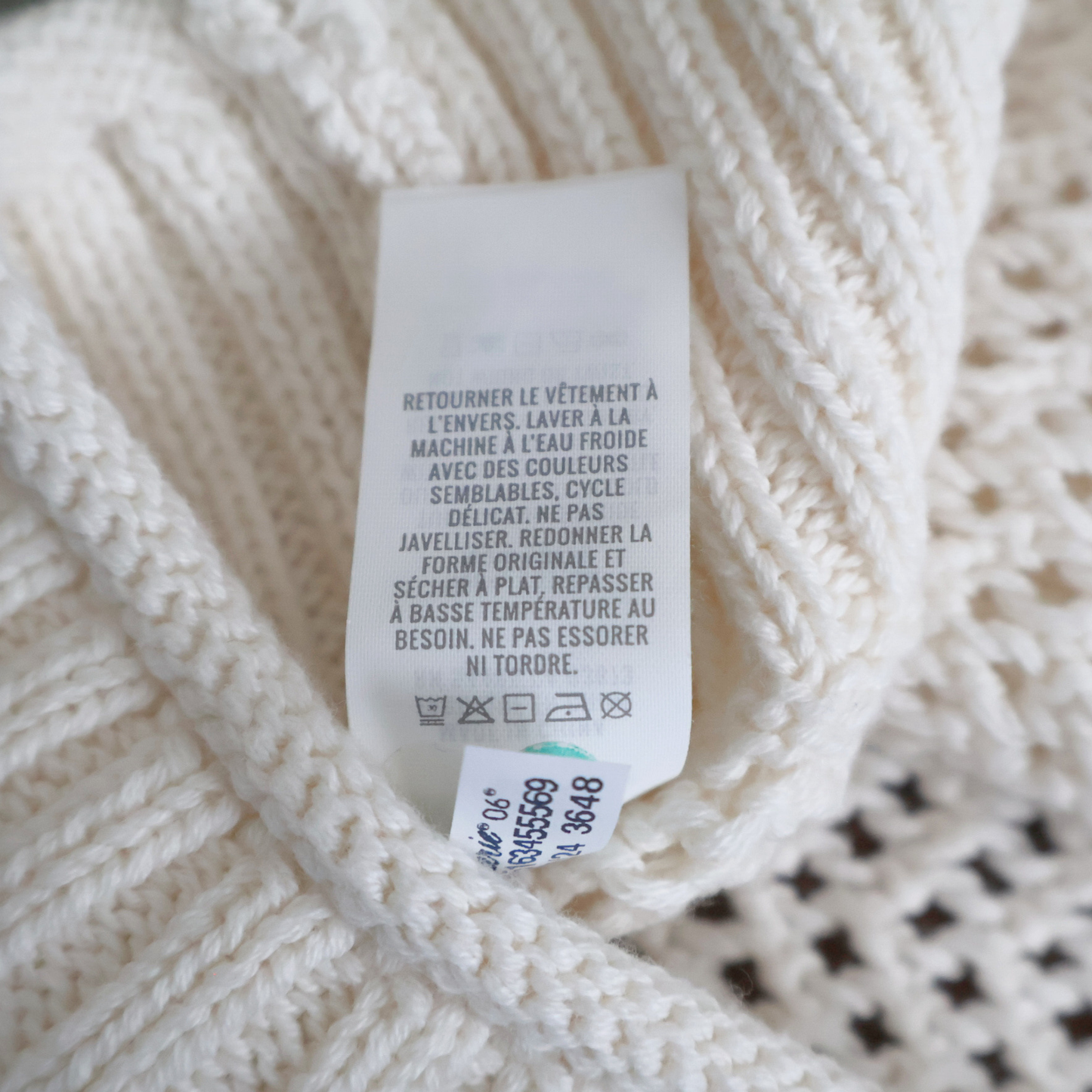 Aerie Cream Open Knit Sweater | Breathable Cotton Pullover | Relaxed Cropped Fit | Size M
