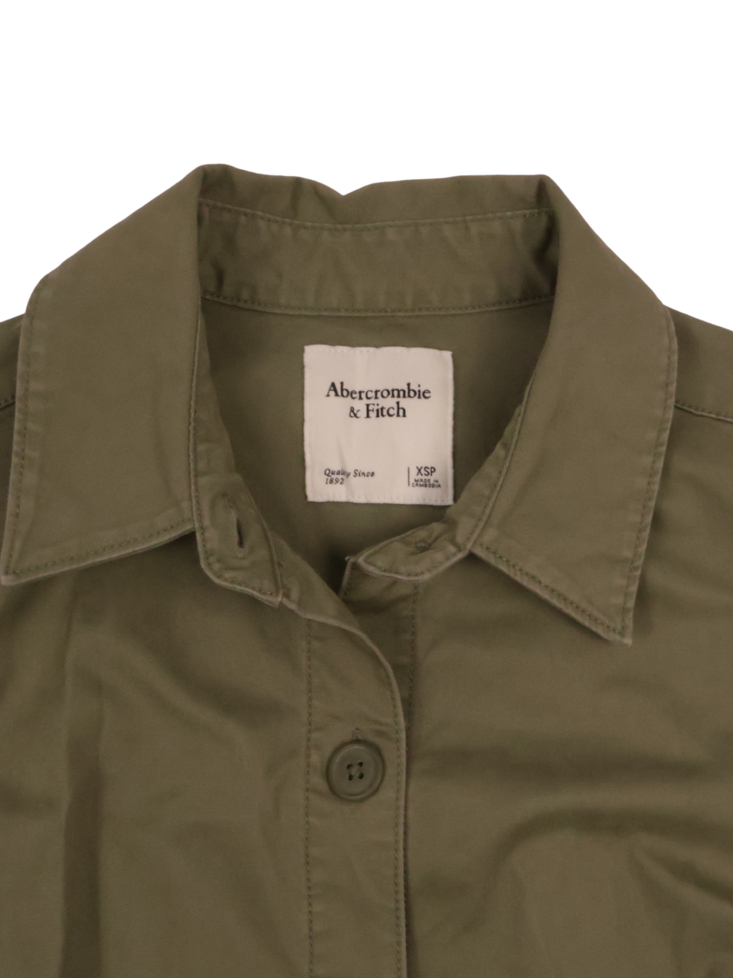 Abercrombie & Fitch Olive Utility Romper | Size XSP | Tailored Fit Essential