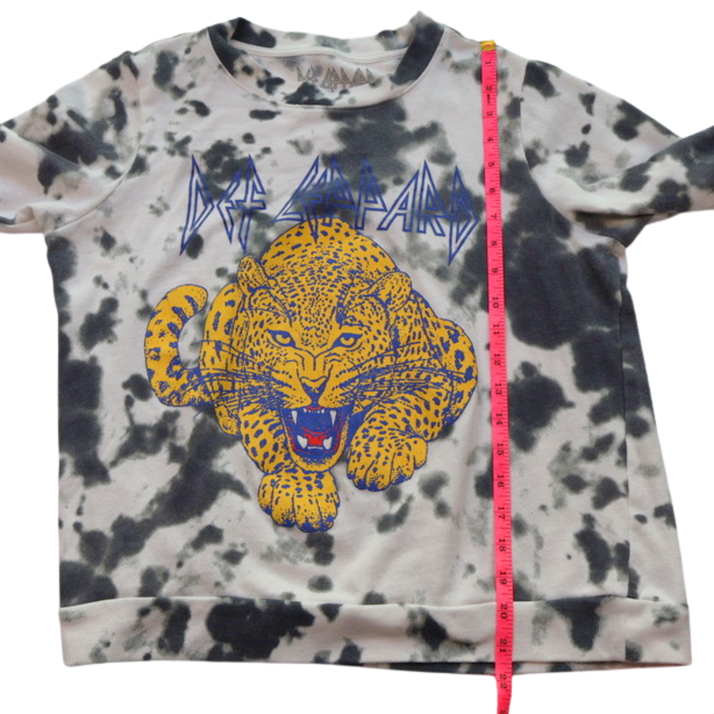 Def Leppard Graphic Sweatshirt Tie Dye Leopard Print Size Medium