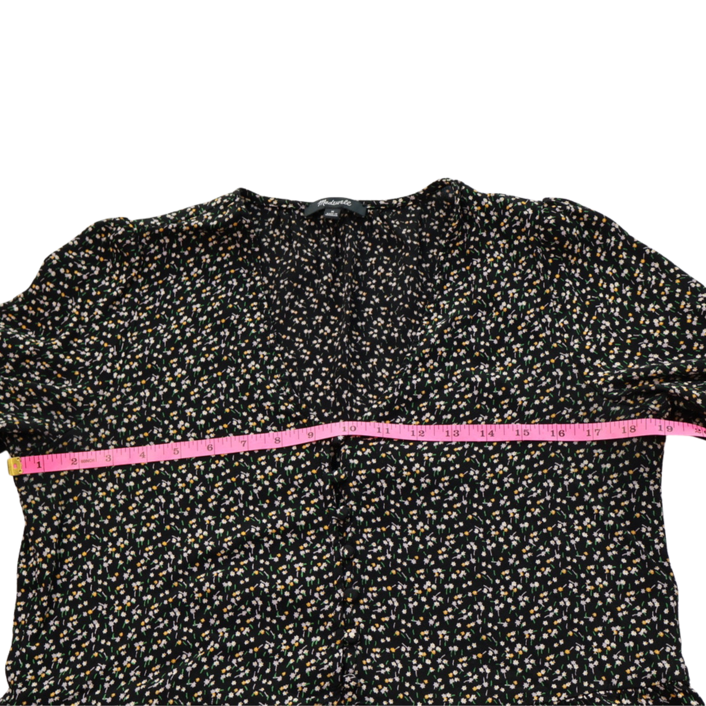 Madewell Floral Ruffle Hem Blouse – Effortless Feminine Staple (Size M)