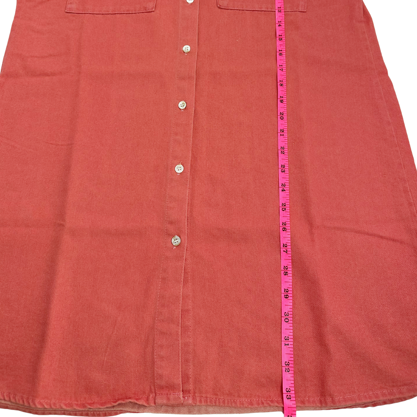 Zilcremo Button Front Shirt Dress – Salmon Pink – Size Large