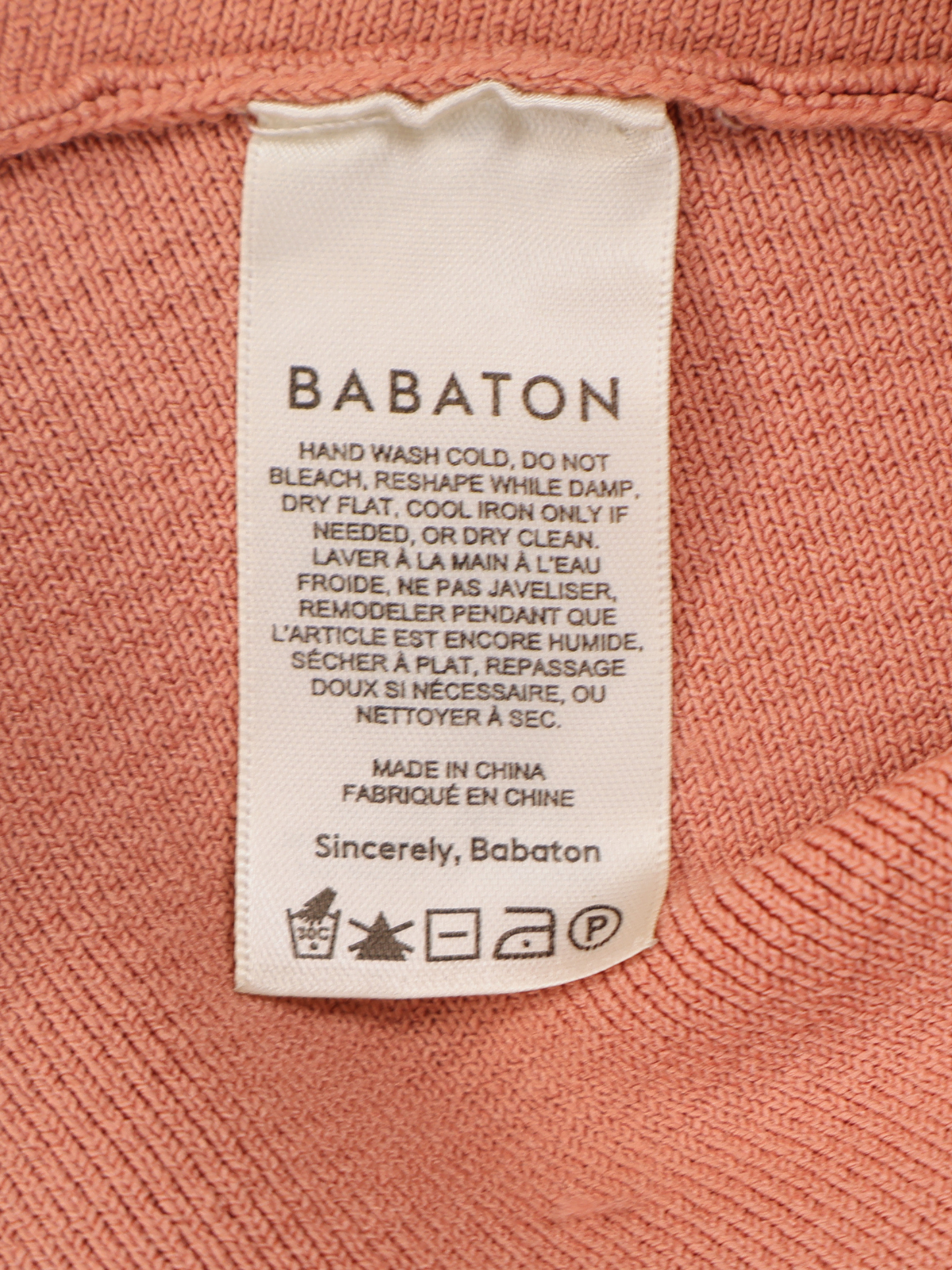 Babaton Aritzia Sculpt Knit Cropped Tank Top Small Peach Ribbed Minimalist