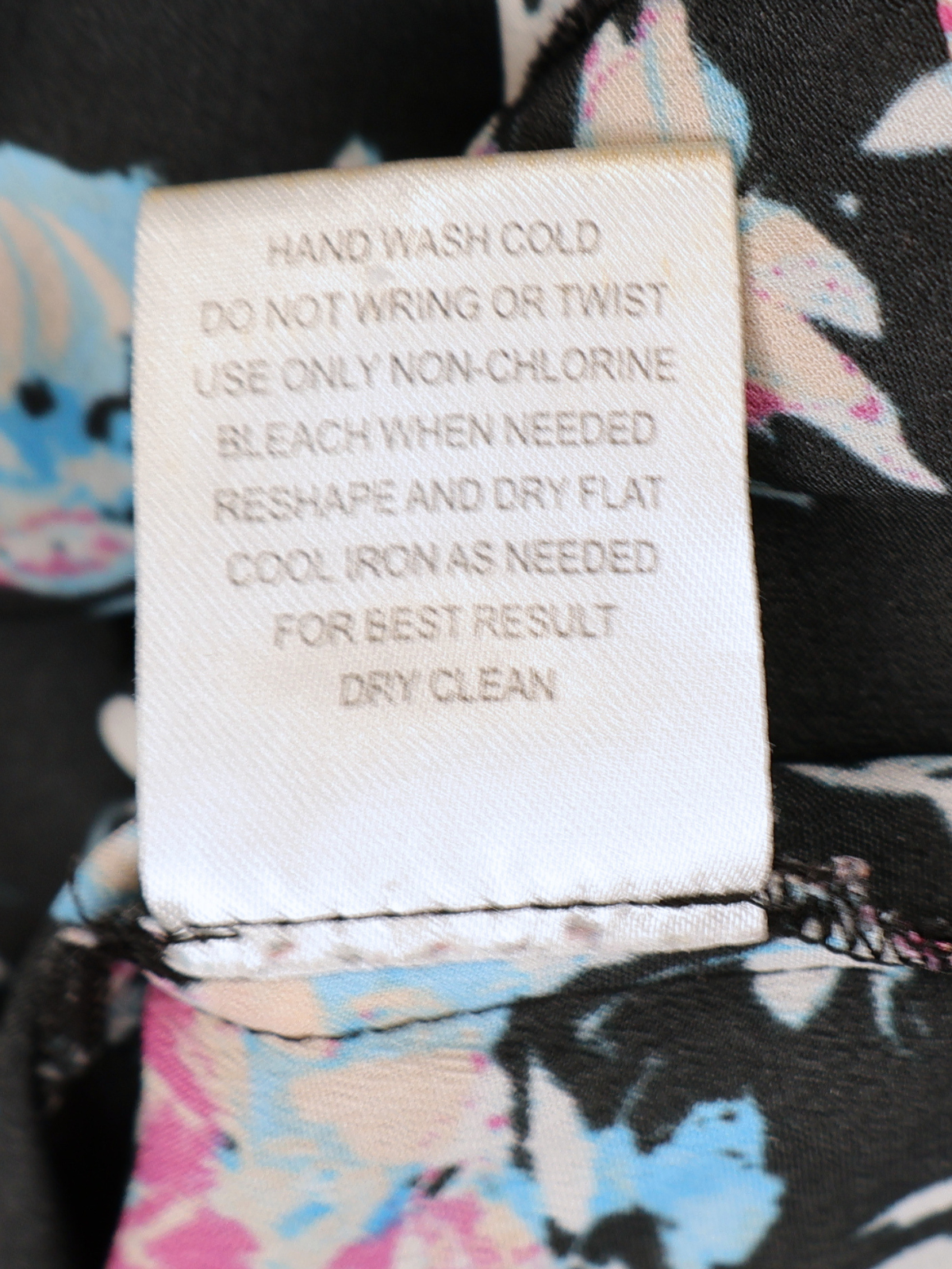 Olive + Oak Floral Sleeveless Blouse Large Black Pink Blue High Neck Tank Top