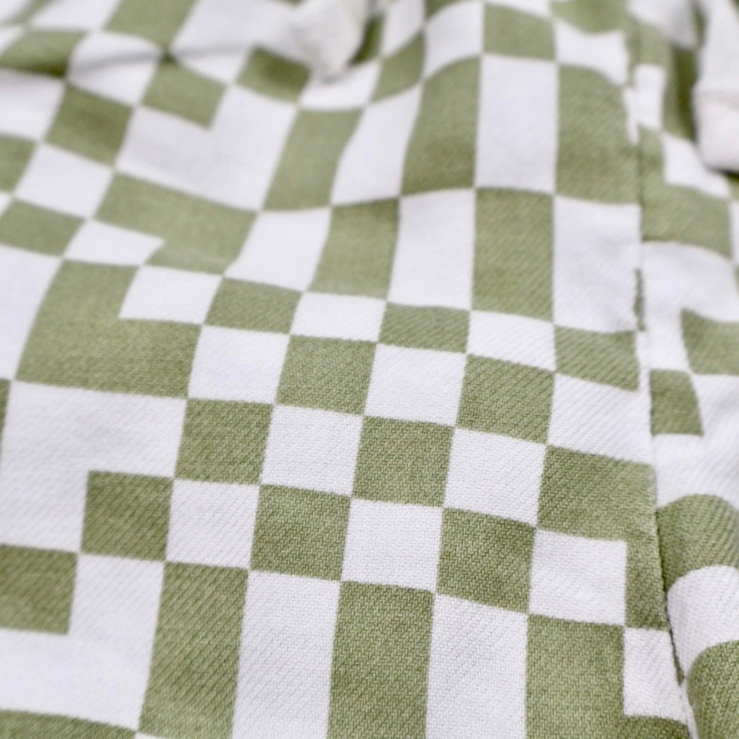 Billabong Checkerboard Drawstring Shorts – Green & White – Women's Size Large