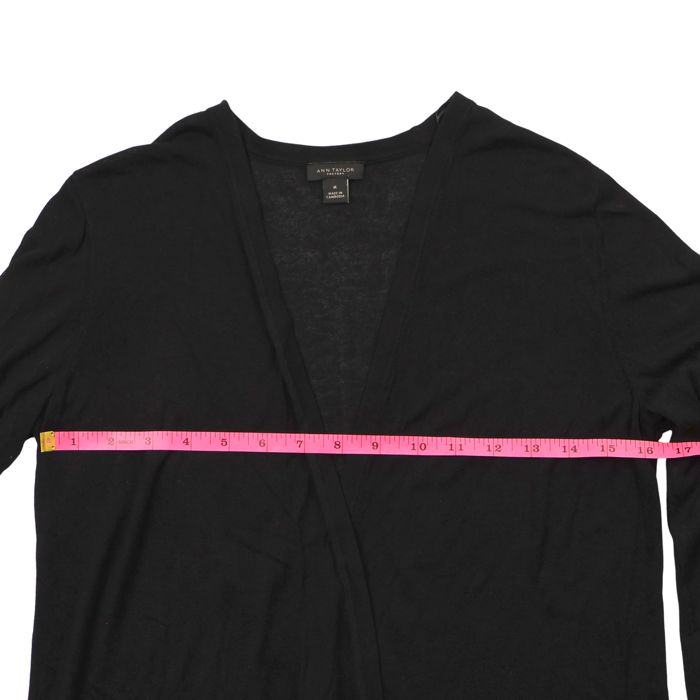 Ann Taylor Black Wrap Cardigan Sweater – Size Medium – Classic Lightweight Layer