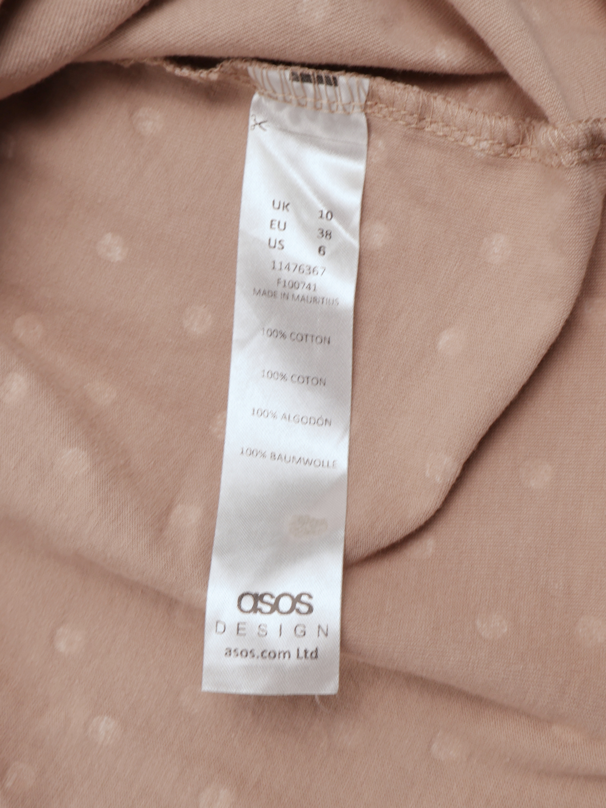 ASOS Design Tan Polka Dot Babydoll Dress – Flowy Mini | Size Medium