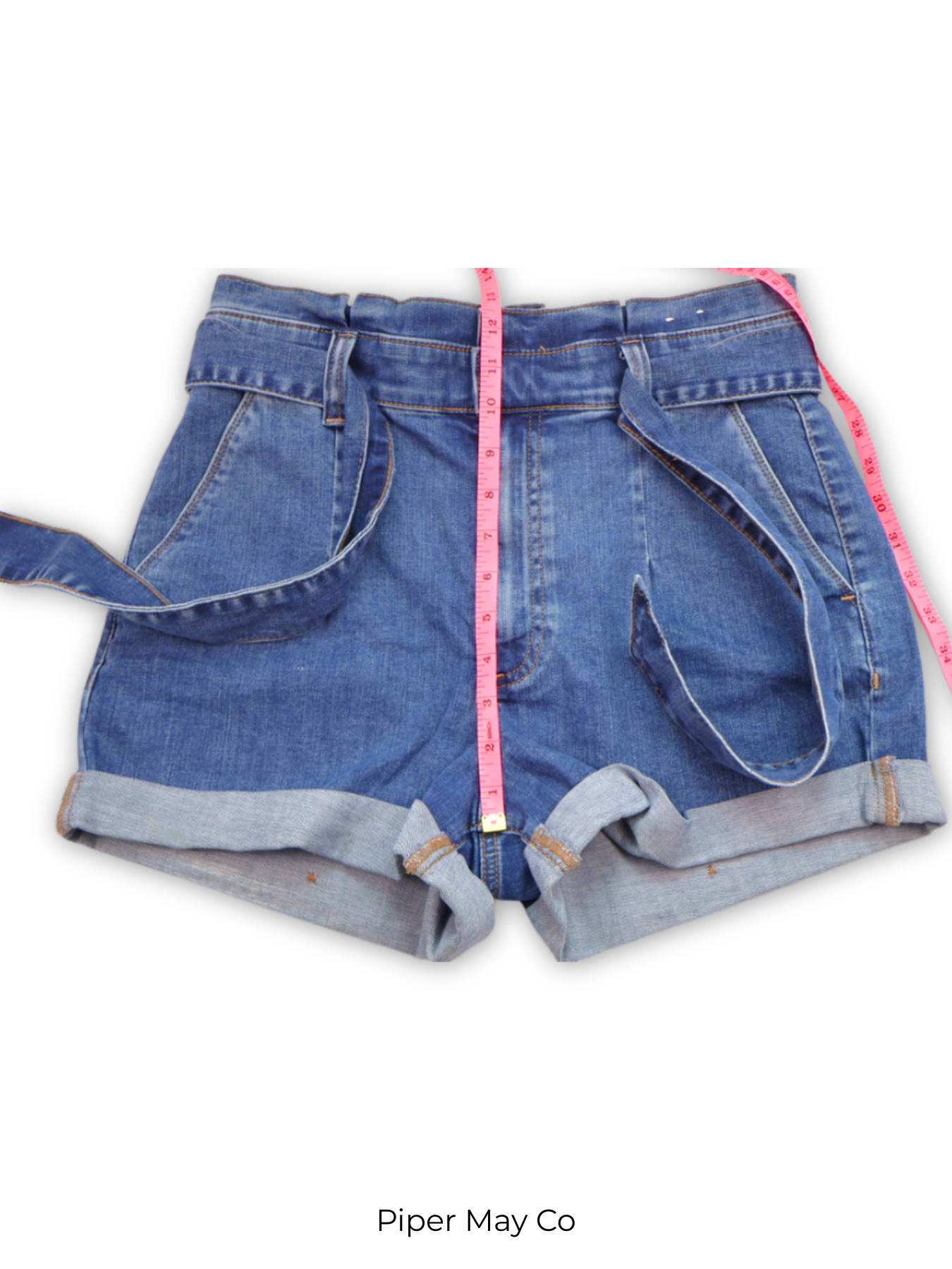 Express Super High Rise Denim Paperbag Shorts – Effortless Chic Staple (Size 6)