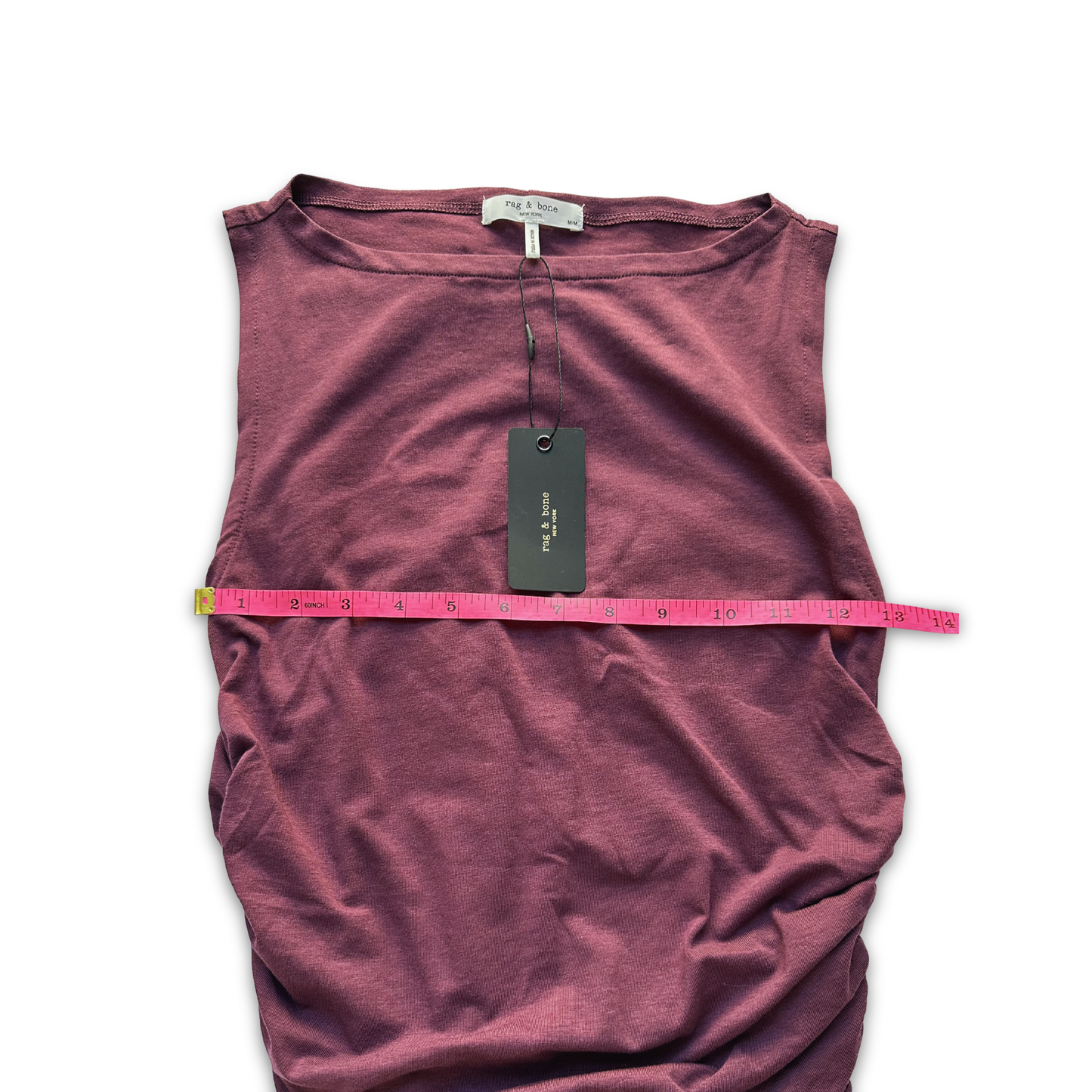 Rag & Bone Plum Ruched Sleeveless Knit Top – Size Medium (NWT)