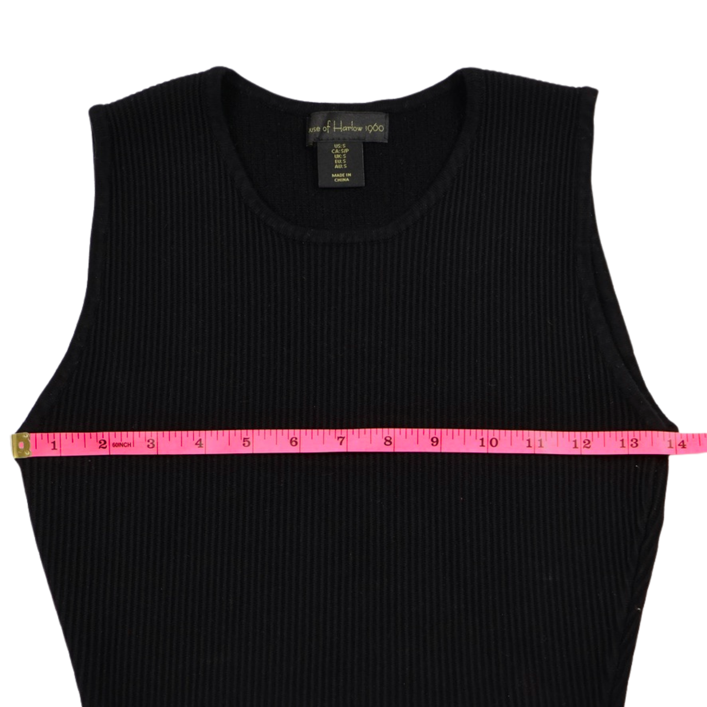 House of Harlow 1960 Ribbed Knit Cropped Tank Top – Black – Women’s Size S