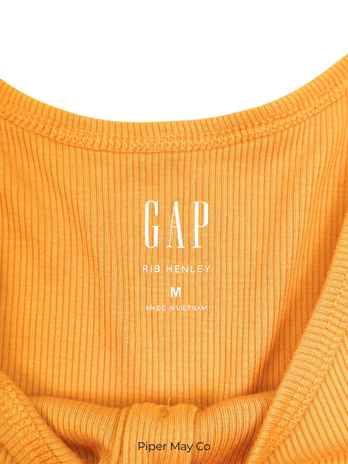 GAP Ribbed Henley Tank – Mustard Yellow Essential | Size Medium