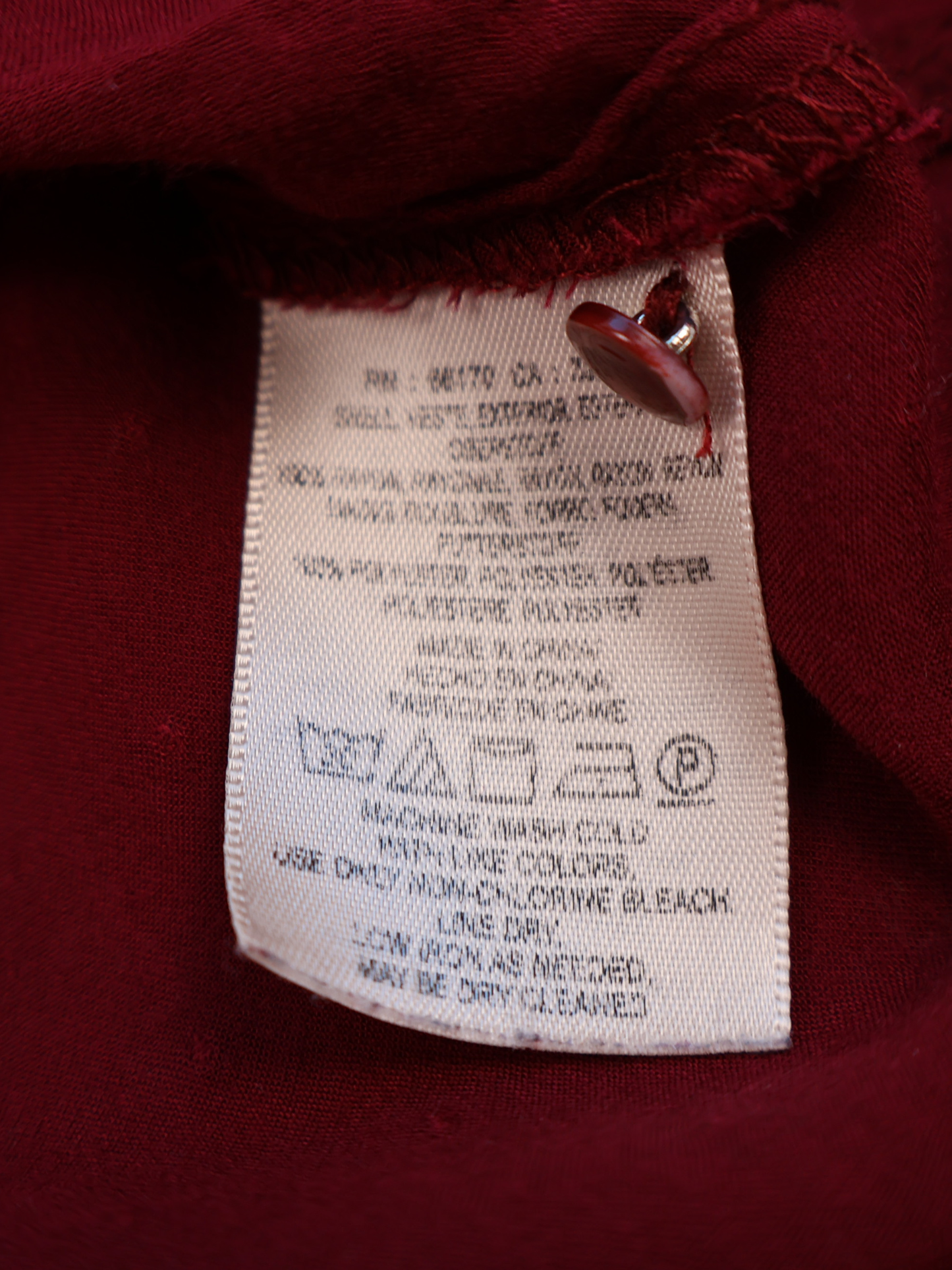 Maeve Maroon Textured Blouse – Romantic Scalloped Hem Top | Size 6