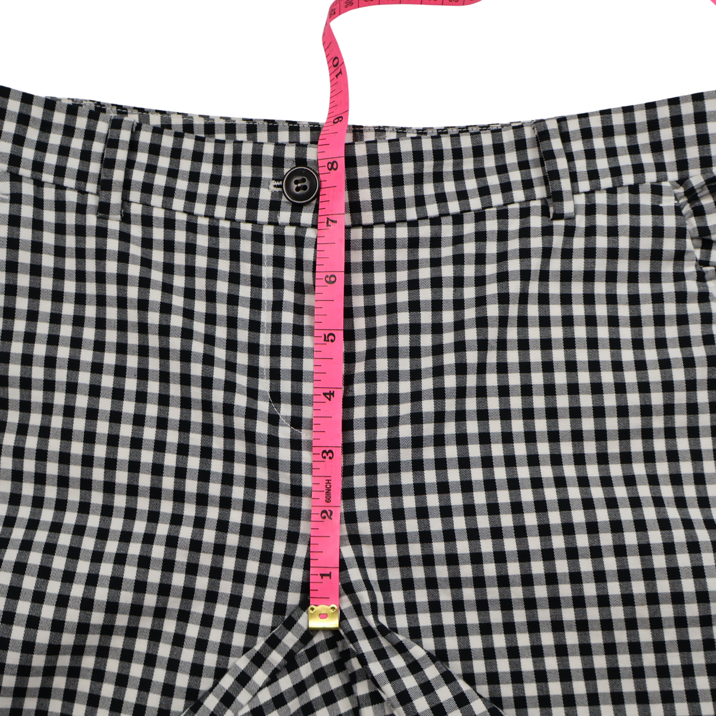 Ann Taylor Black & White Gingham Ankle Trousers – Size 0 – Tailored Check Pants