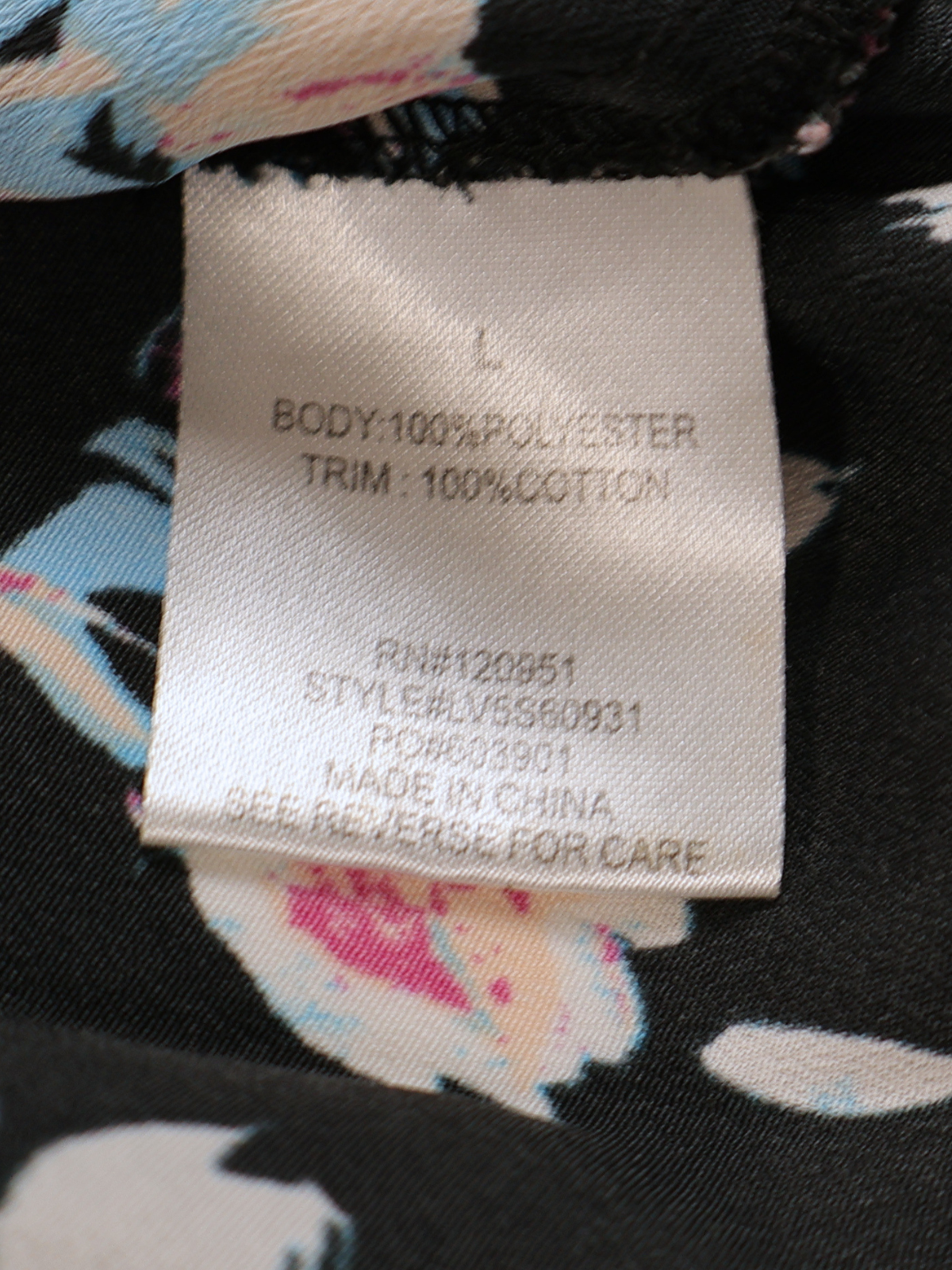 Olive + Oak Floral Sleeveless Blouse Large Black Pink Blue High Neck Tank Top