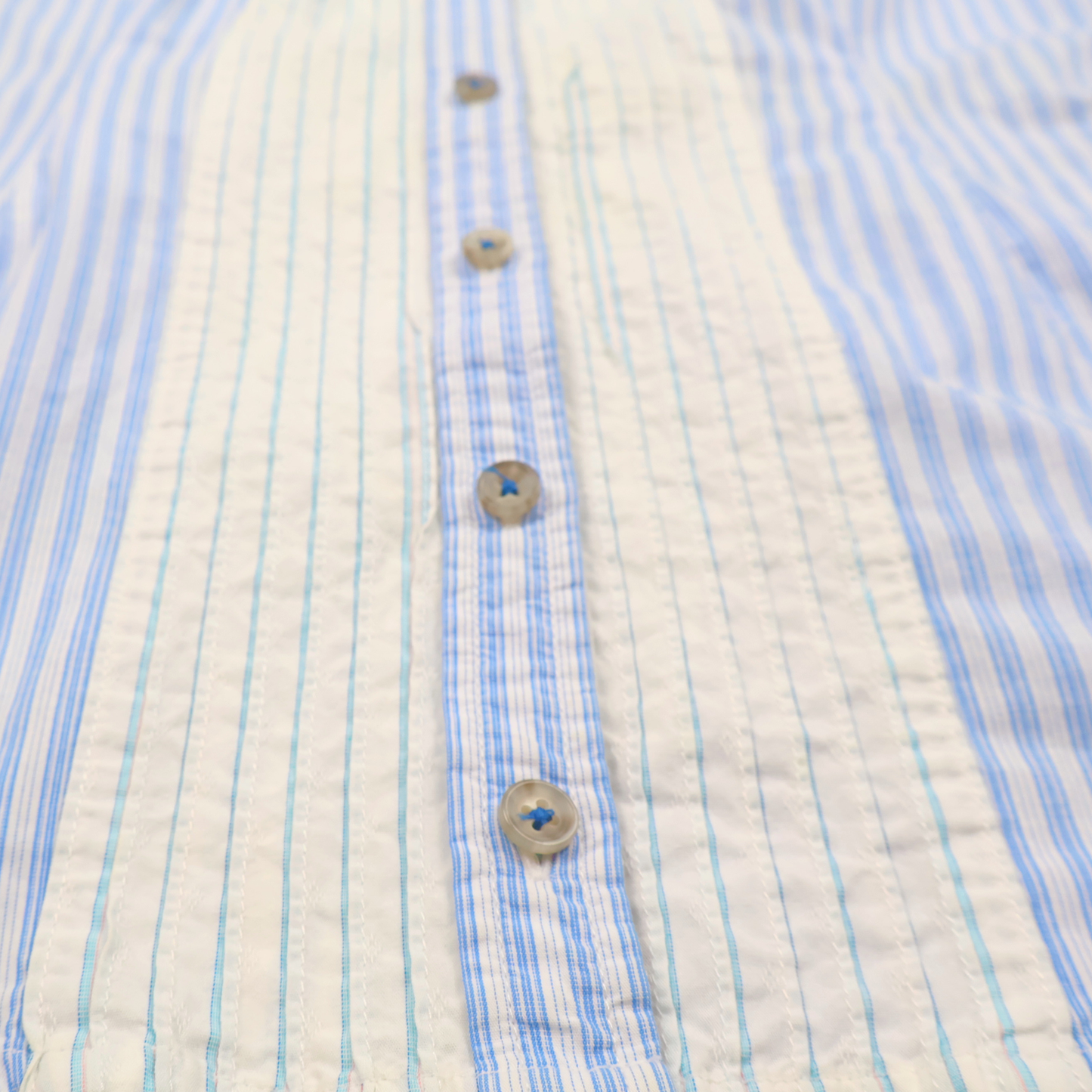 Maeve Striped Button Front Blouse Size 2 | Blue White Statement Top