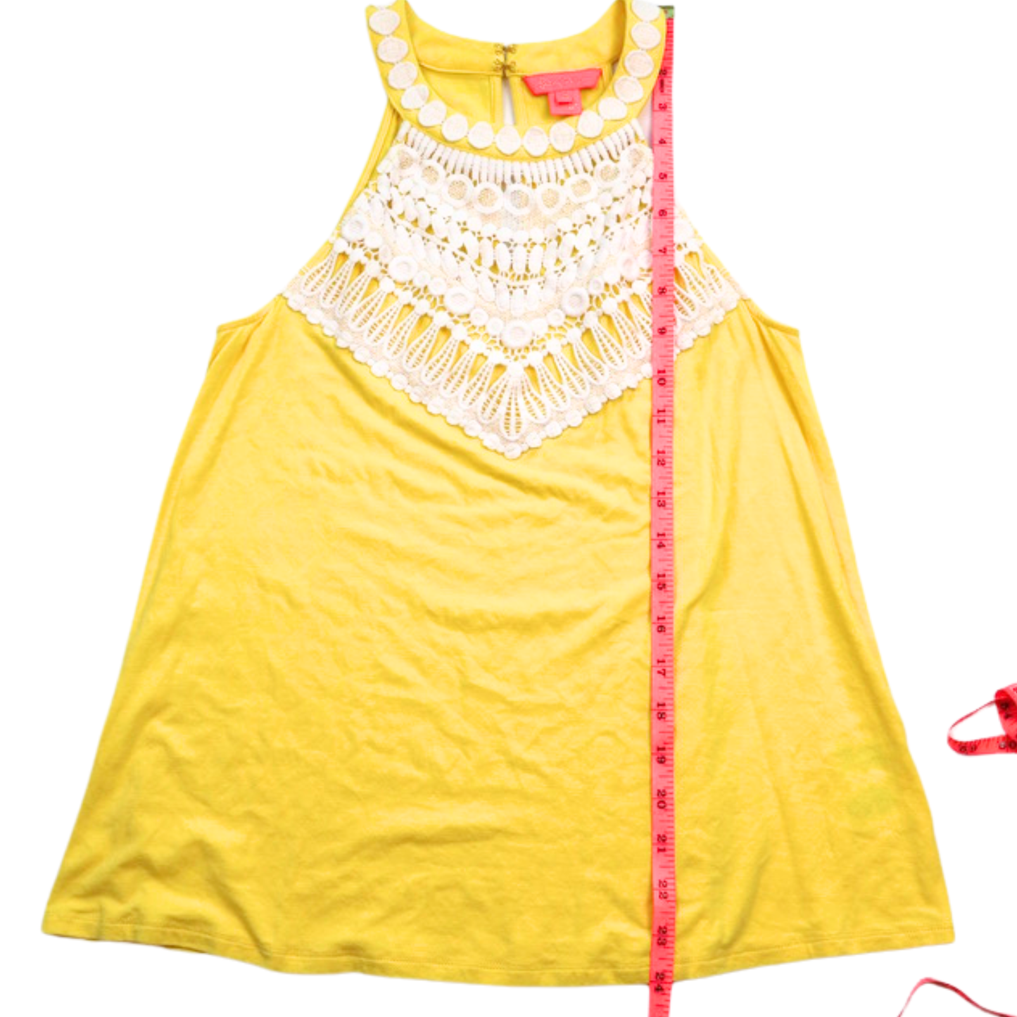 Lilly Pulitzer Lace Detail Tank – Yellow Statement Top | Size XS