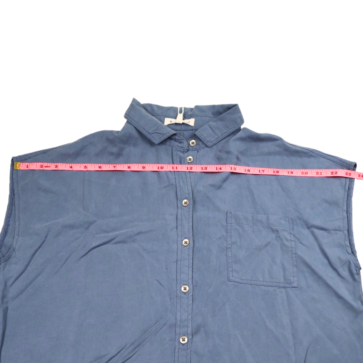 Workshop Sleeveless Chambray Button Front Blouse Size Medium