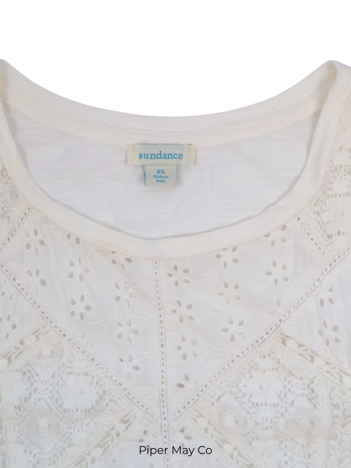 Sundance Lace Tank Top – Soft White Boho Essential | Size XS