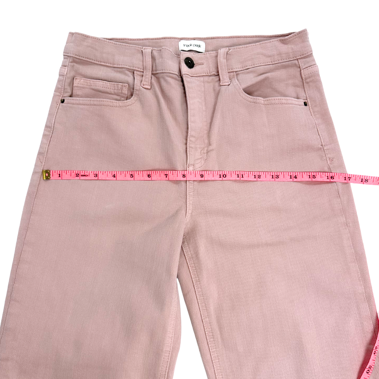 Sneak Peek Dusty Pink Cropped Wide Leg Jeans – Size 9