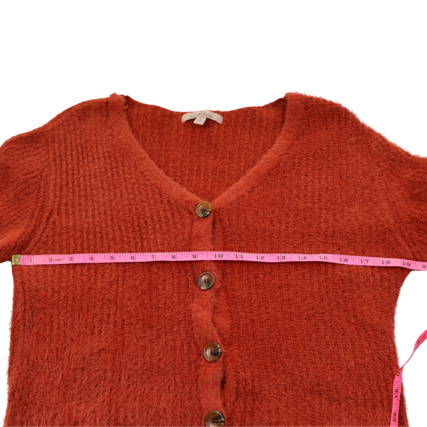 Love Tree Cropped Cardigan | Burnt Orange Statement Knit | Size Medium
