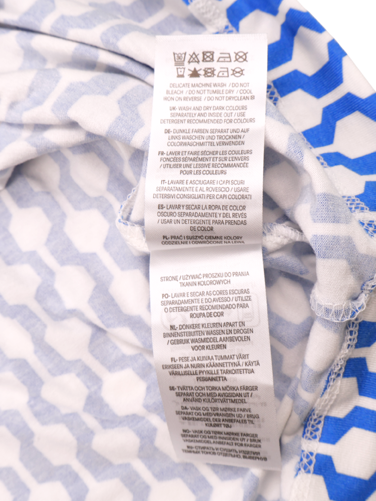 Boden Blue Geometric Print Midi Dress NWT – Tie Waist Short Sleeve Size 6R