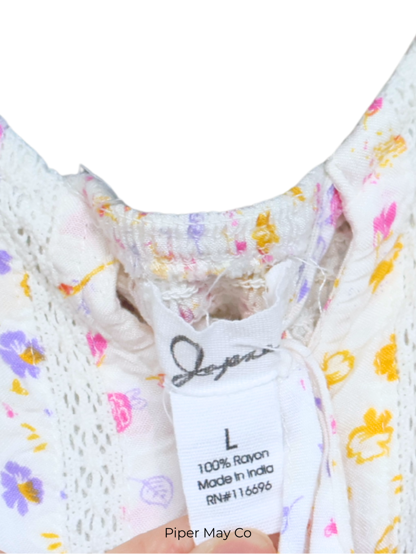 Japna Floral Maxi Dress – Pastel Print Flowy Summer Dress Size Large