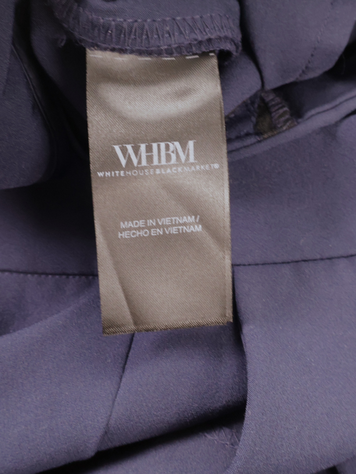 White House Black Market High-Rise Navy Trousers – Tailored Wide Leg (Size 2)