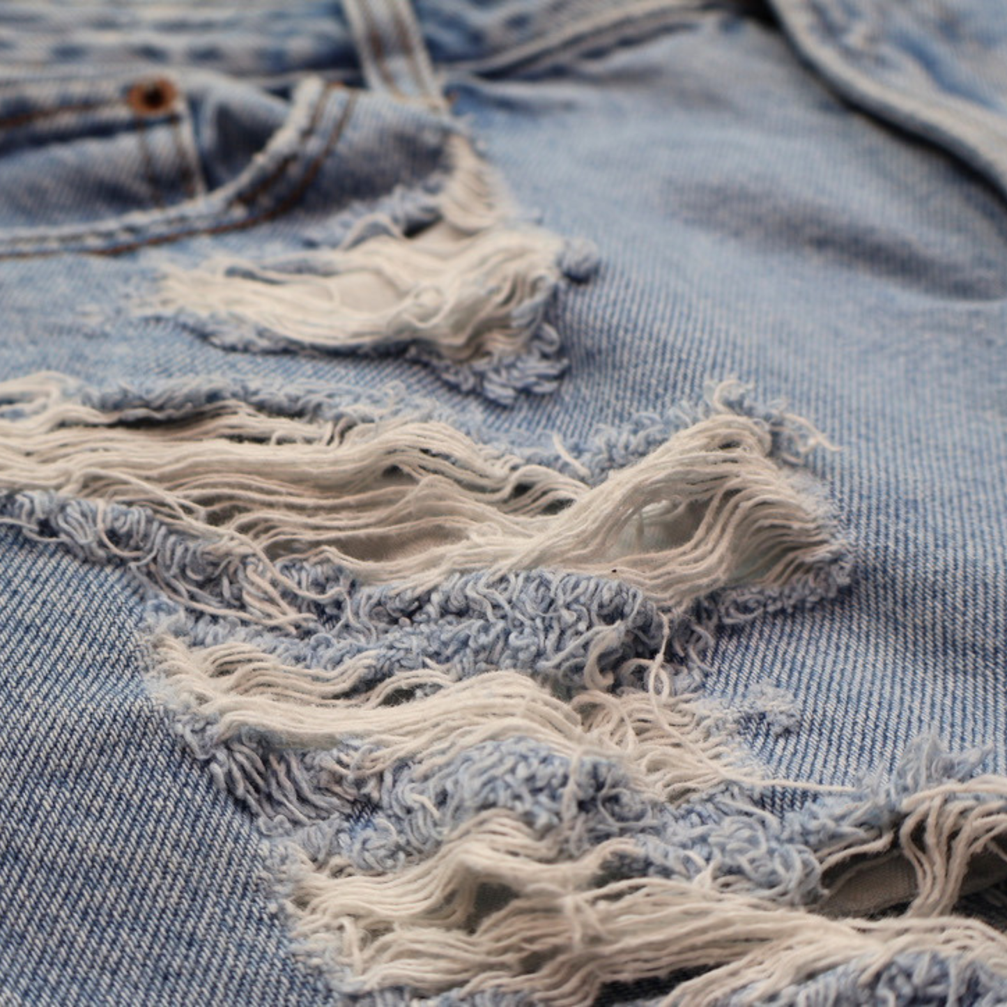 Abercrombie & Fitch High Rise Distressed Denim Shorts Size 27 / 4 | Raw Hem Festival Cutoffs