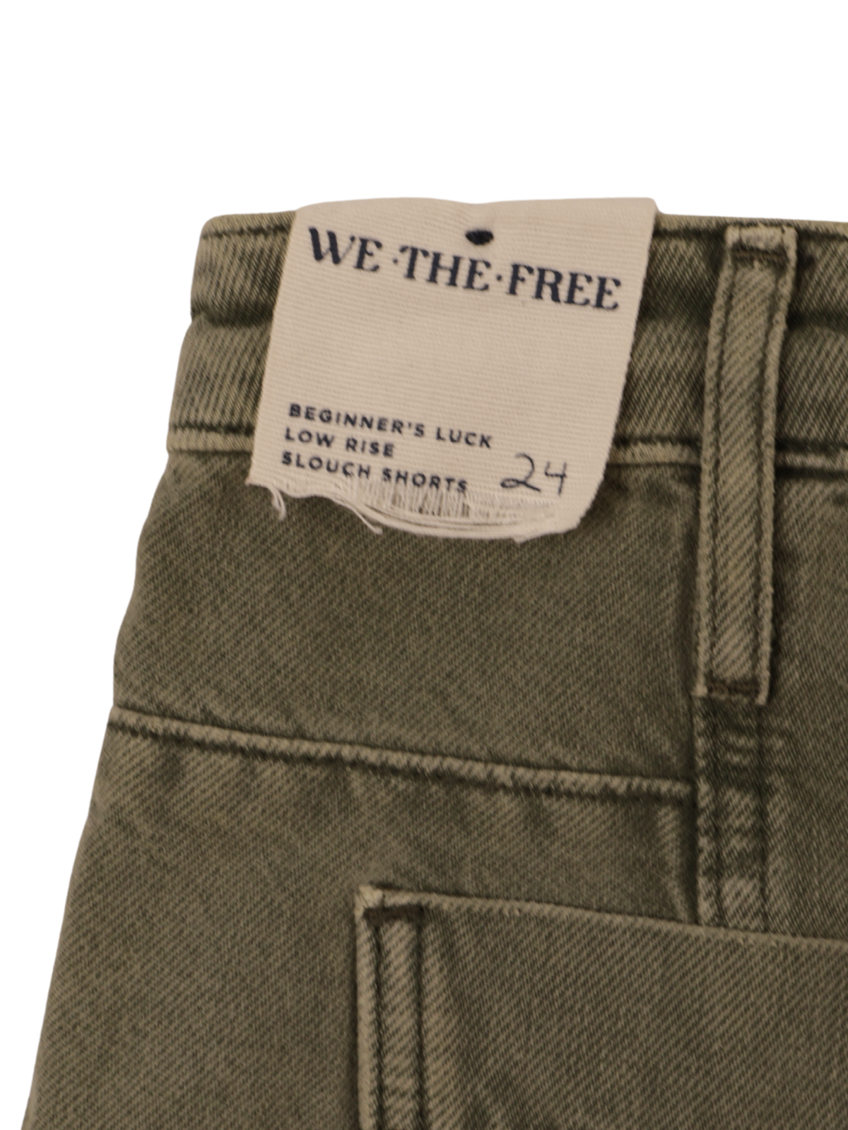 We The Free “Beginners Luck” Slouch Shorts | Olive | Size 24 | NWT