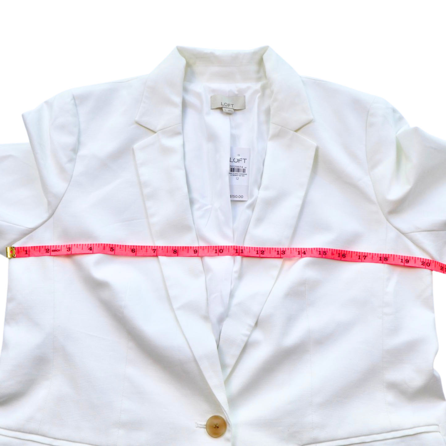 LOFT White Tailored Blazer Size 12 NWT | $180 Retail Classic Structured Jacket