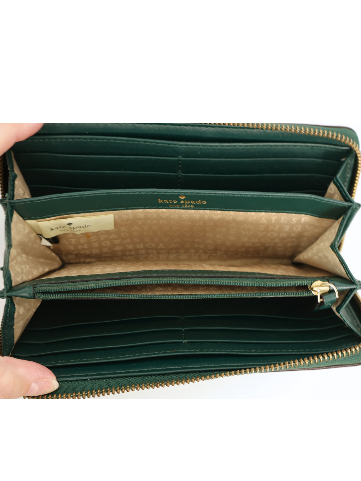 Kate Spade Green Continental Wallet with Gold Hardware