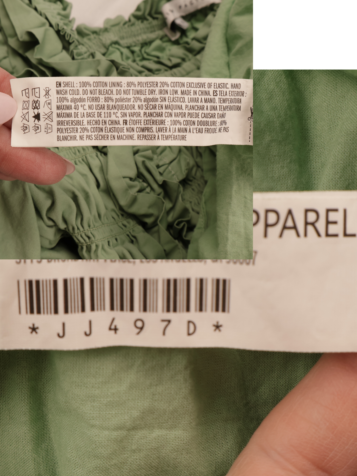 English Factory Green Midi Dress Smocked Puff Sleeve Flowy Size Small