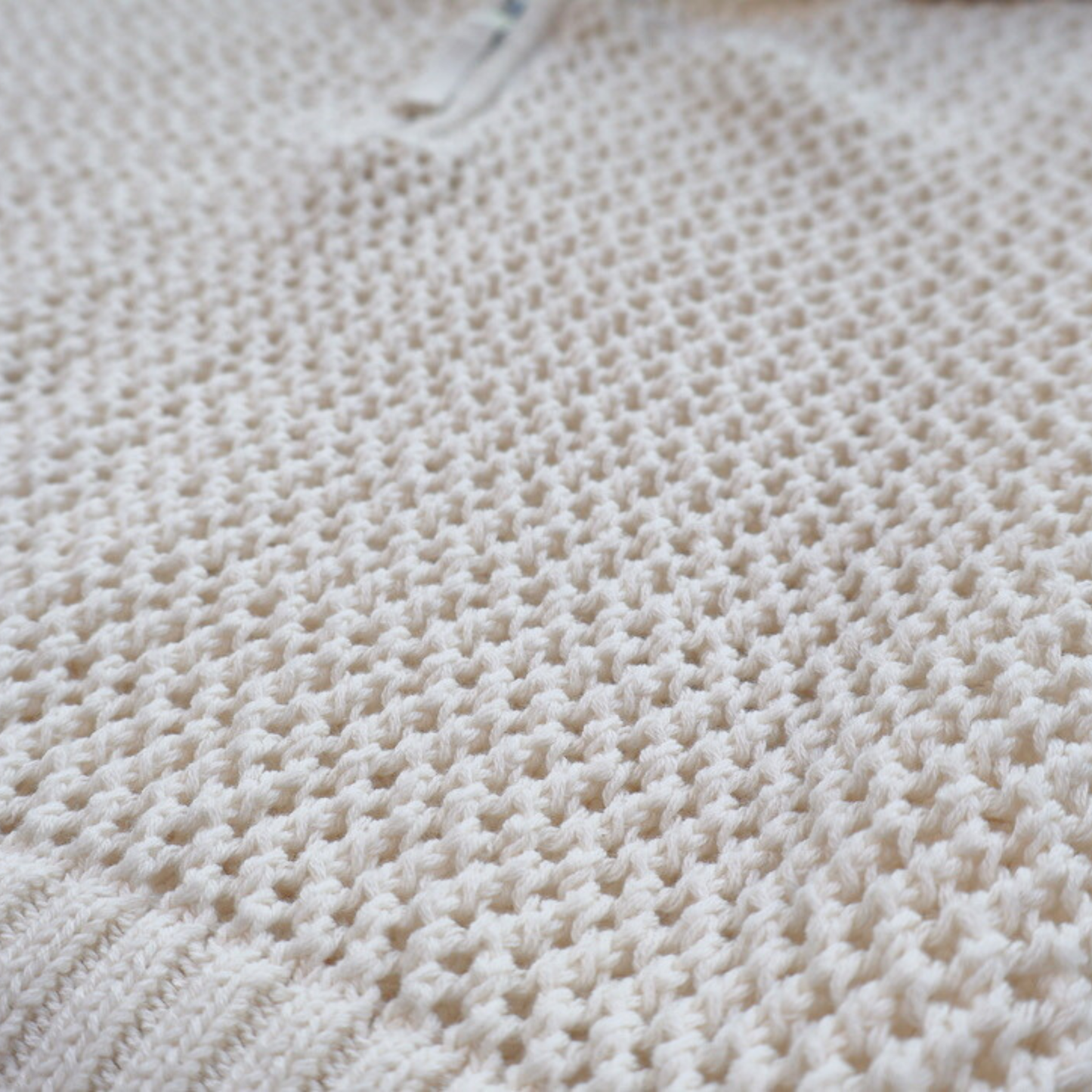 Aerie Cream Open Knit Sweater | Breathable Cotton Pullover | Relaxed Cropped Fit | Size M