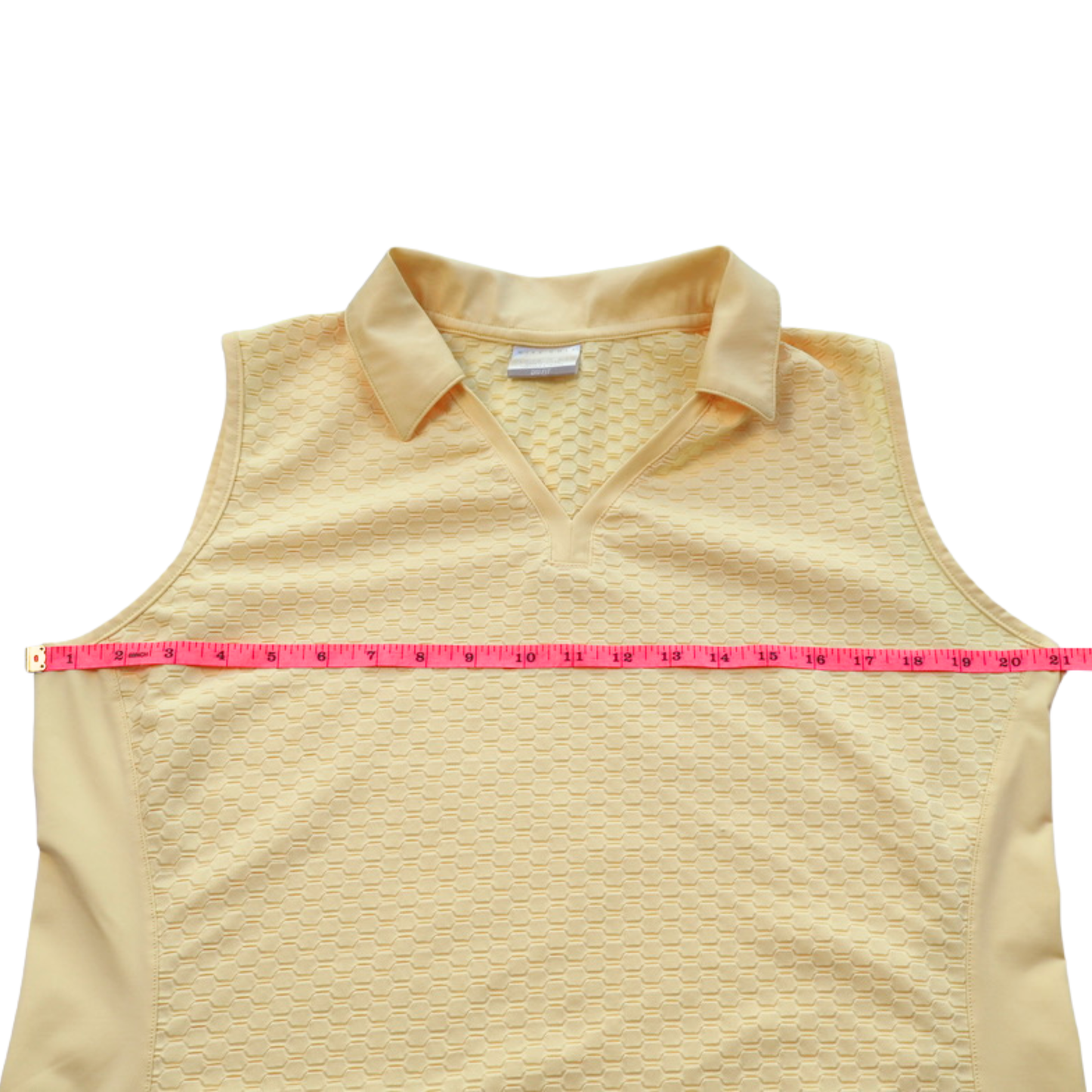 Nike Golf Sleeveless Polo Tank Top XL Yellow Textured Performance