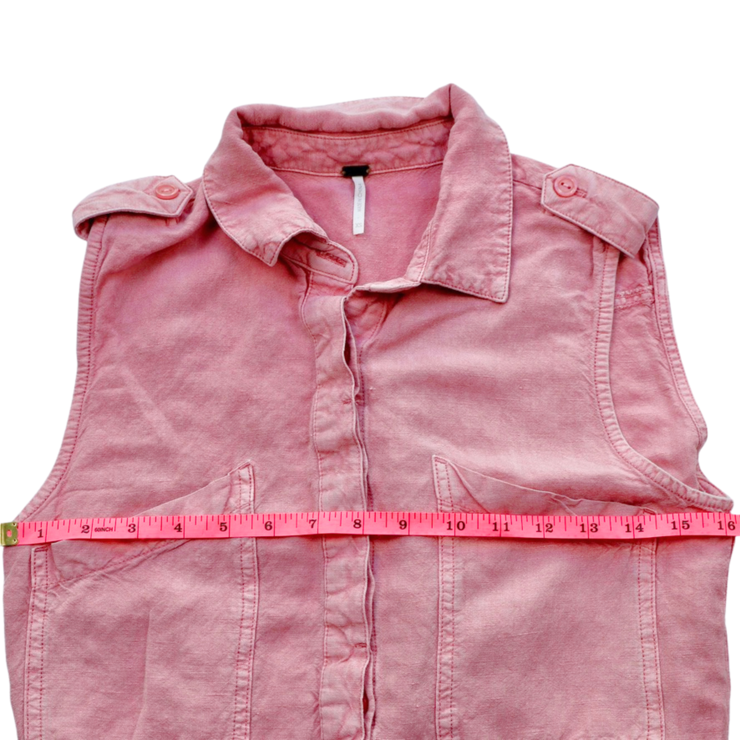 Young Fabulous & Broke Pink Utility Romper Size Small Sleeveless Button Front