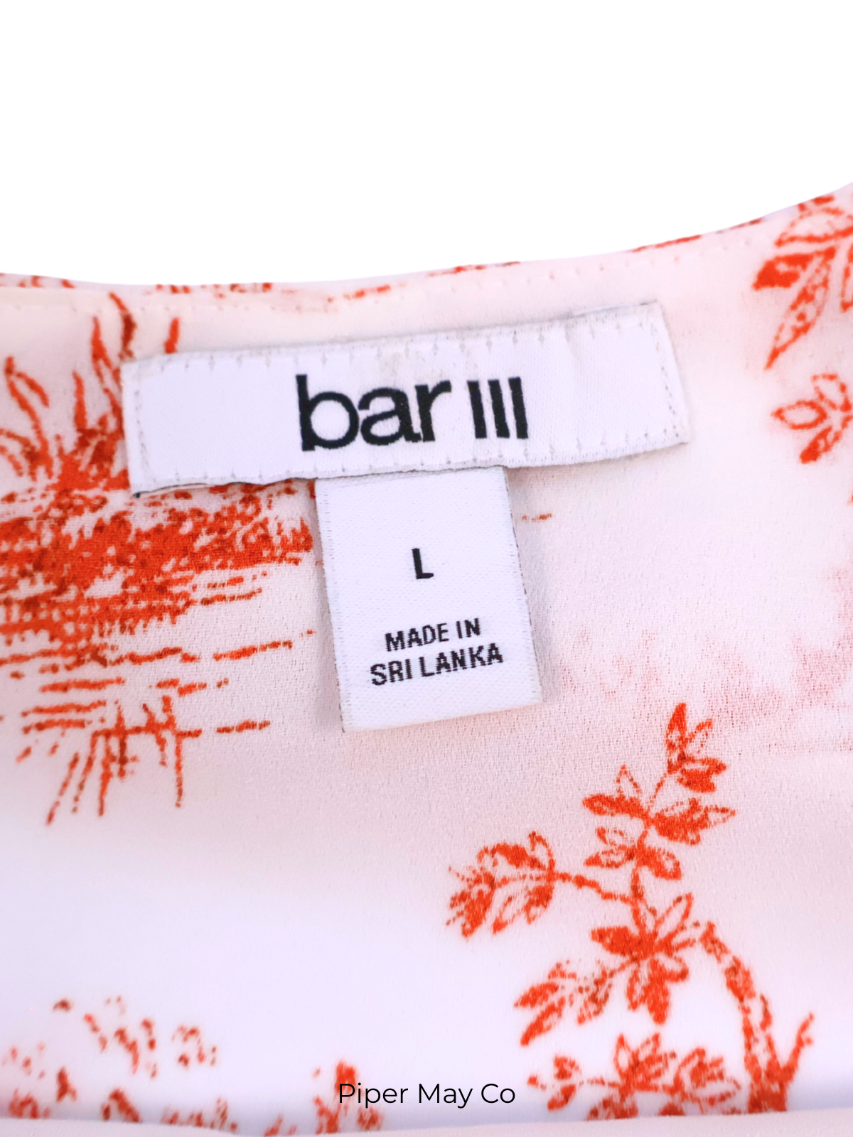 Bar III Red Toile Ruffle Camisole Tank – Statement Print | Size Large