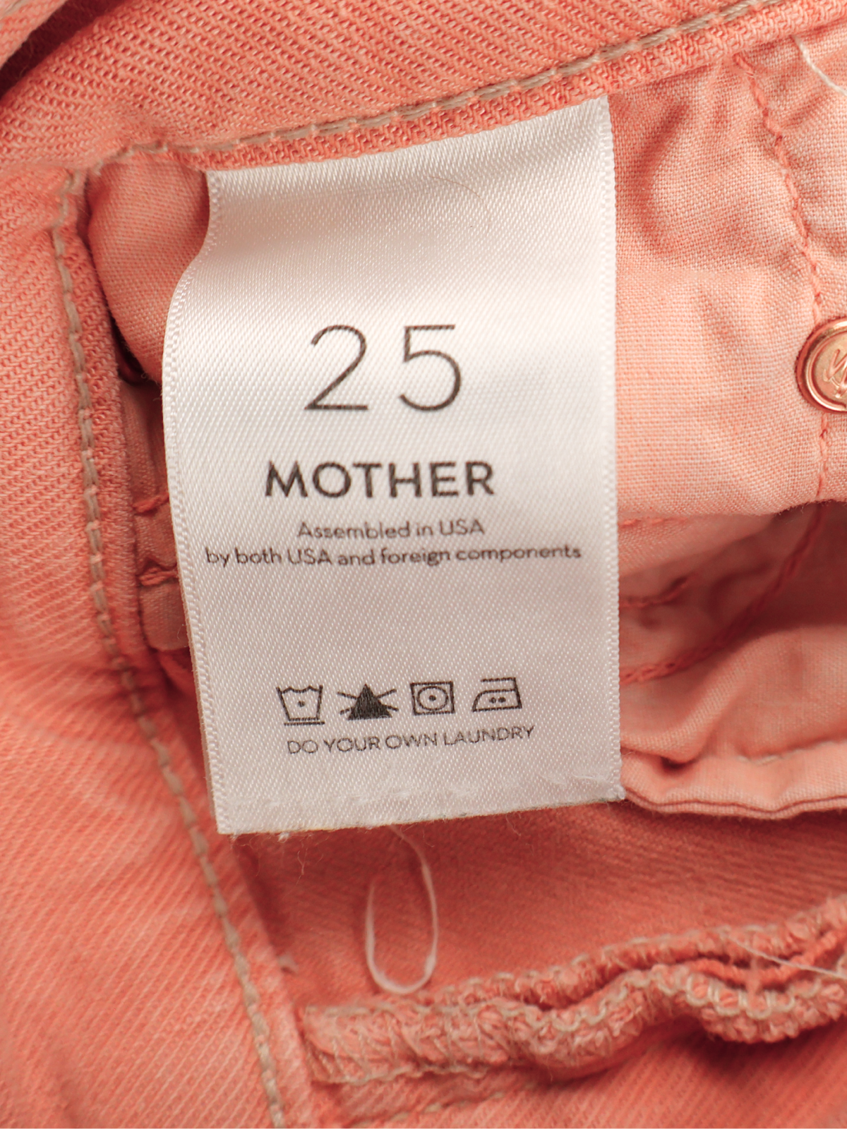 MOTHER The Insider Ankle Fray Chalk It Up Peach Jeans Size 25