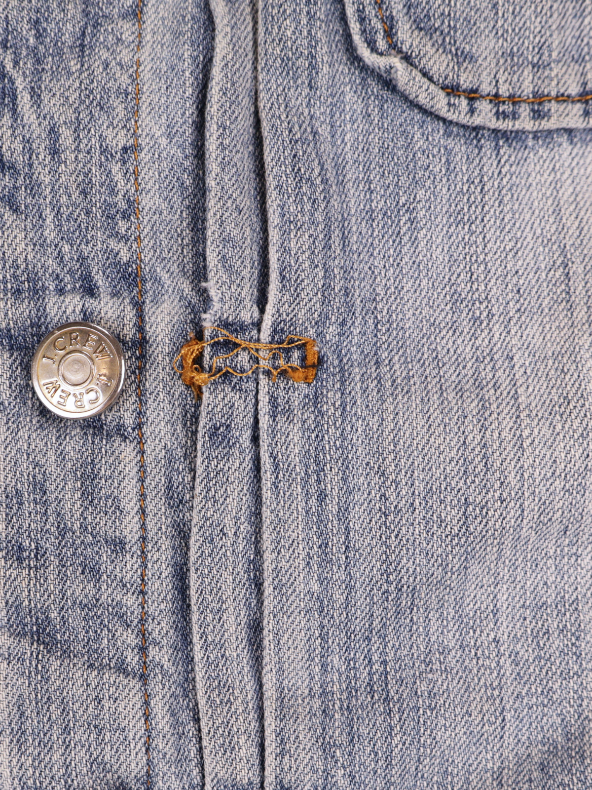 J. Crew Light Wash Denim Jacket Small Distressed Button Front Cropped Jean Jacket