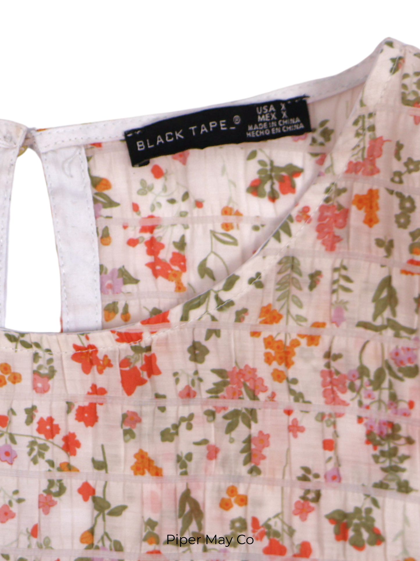 Black Tape Floral Textured Blouse – Soft Feminine Statement | Size X