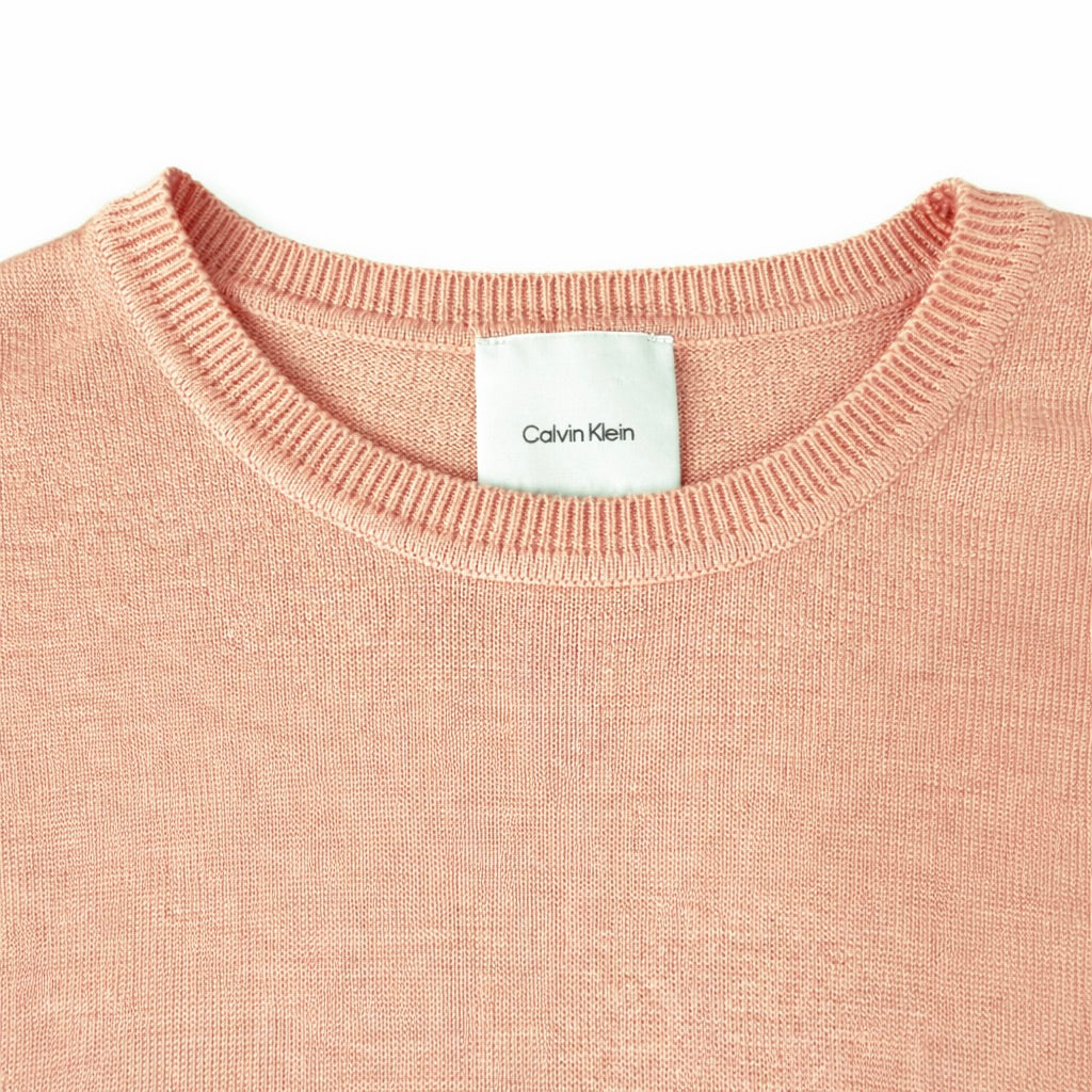 Calvin Klein Peach Short Sleeve Knit Top – Size Large