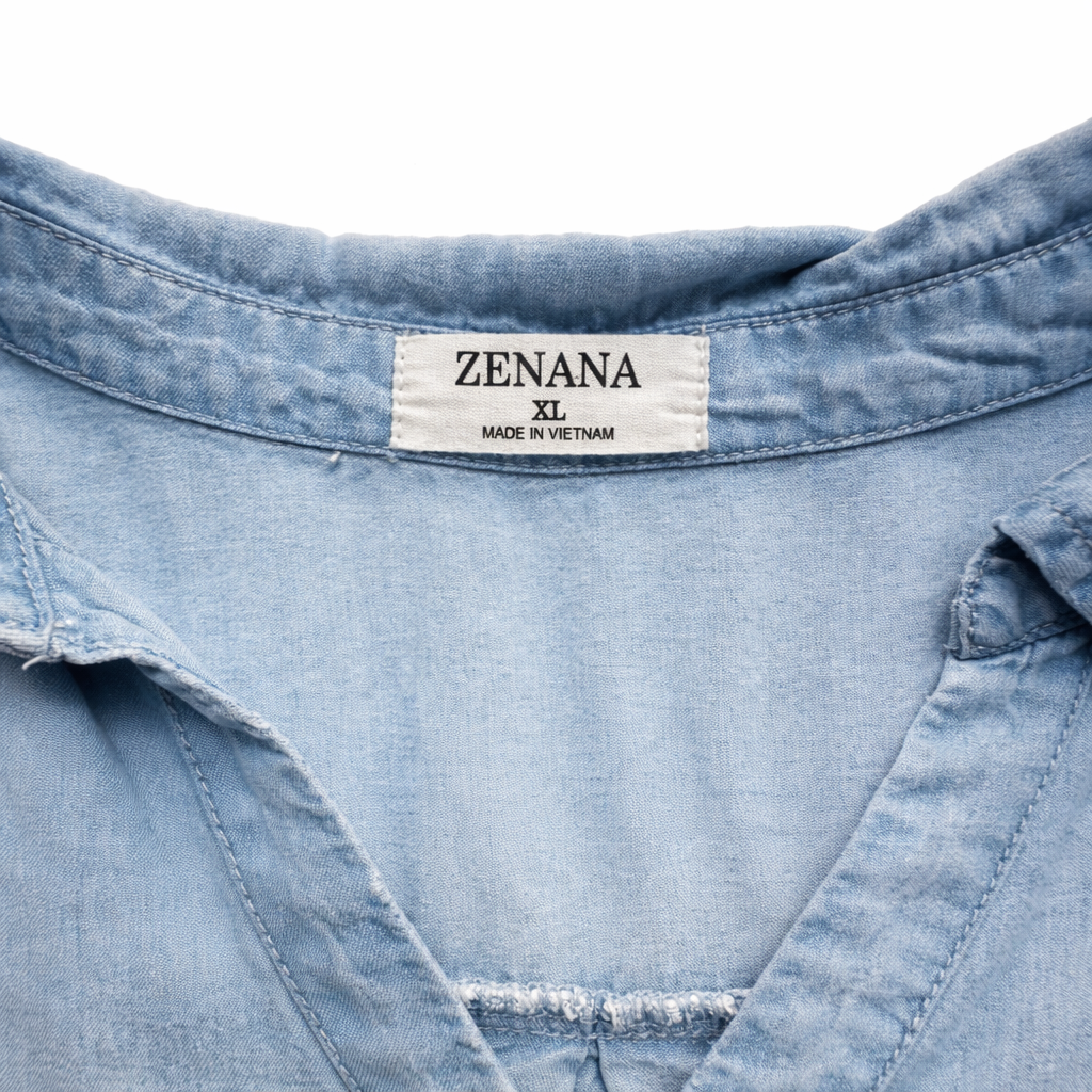 Zenana Soft Denim High-Low Shirt Dress – Size XL