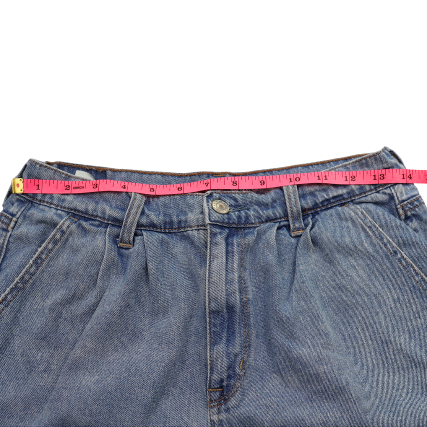 American Eagle High-Rise Denim Shorts – Size 6 – Light Wash Cuffed Casual Fit