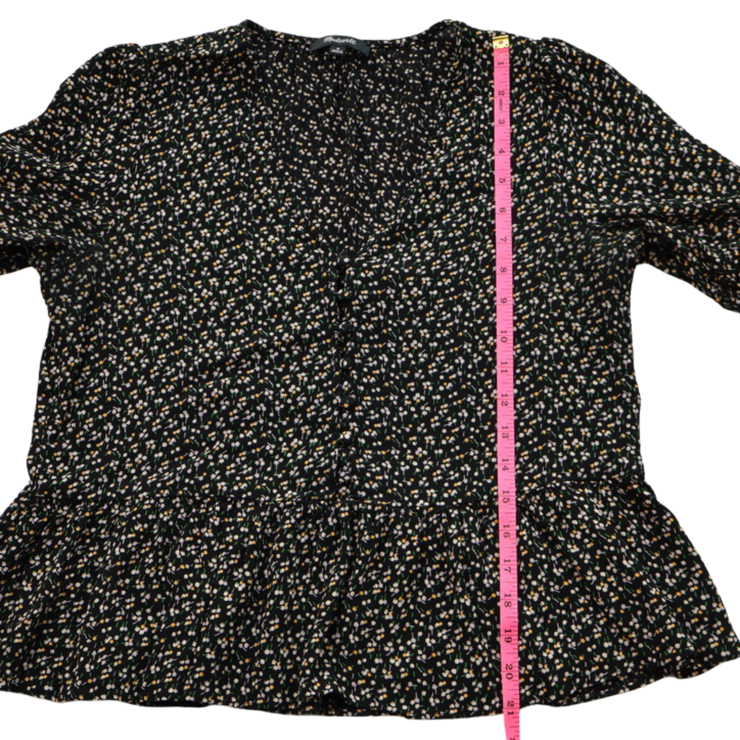 Madewell Floral Ruffle Hem Blouse – Effortless Feminine Staple (Size M)